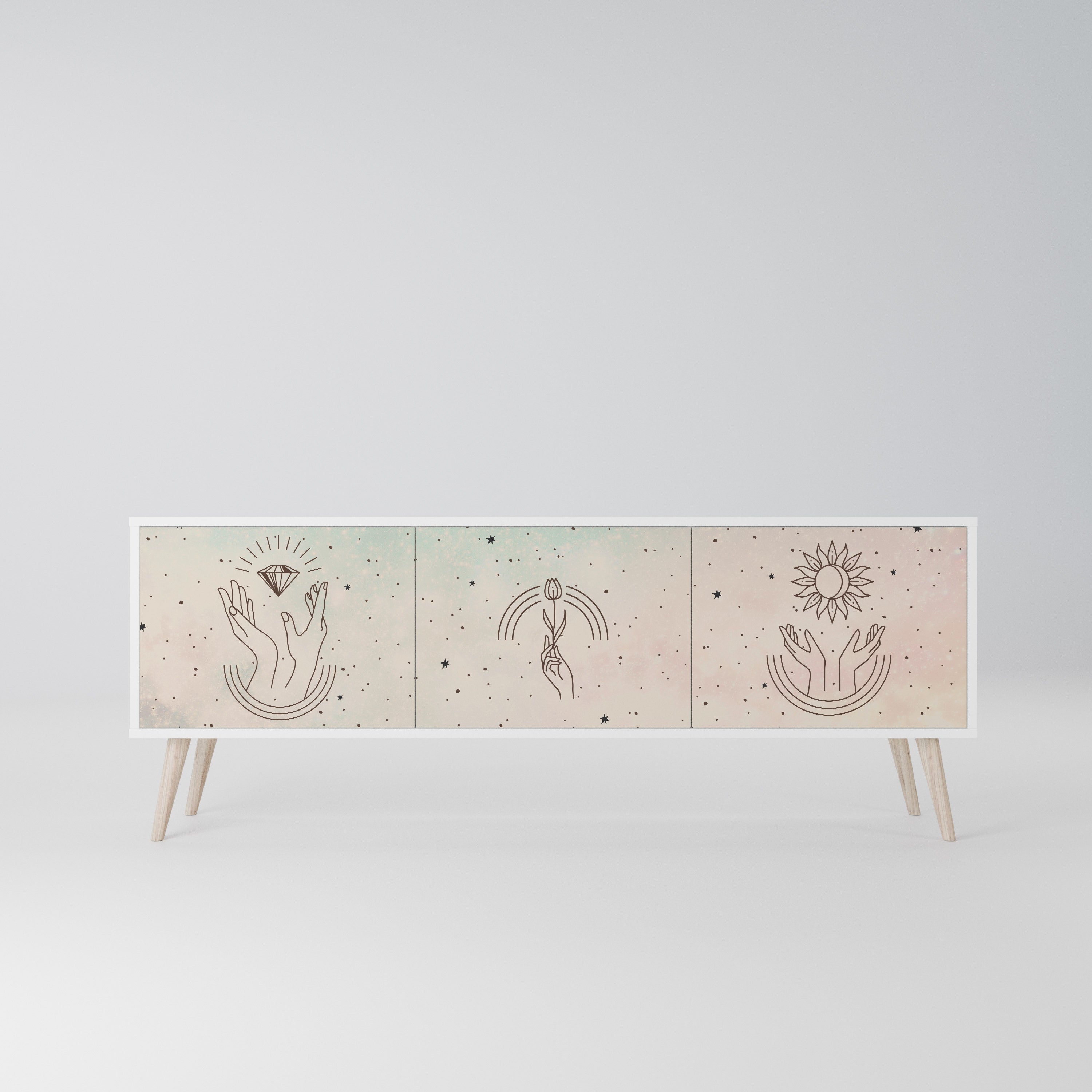 DELICATE BEAUTY Szafka RTV 3-drzwiowa korpus Biały