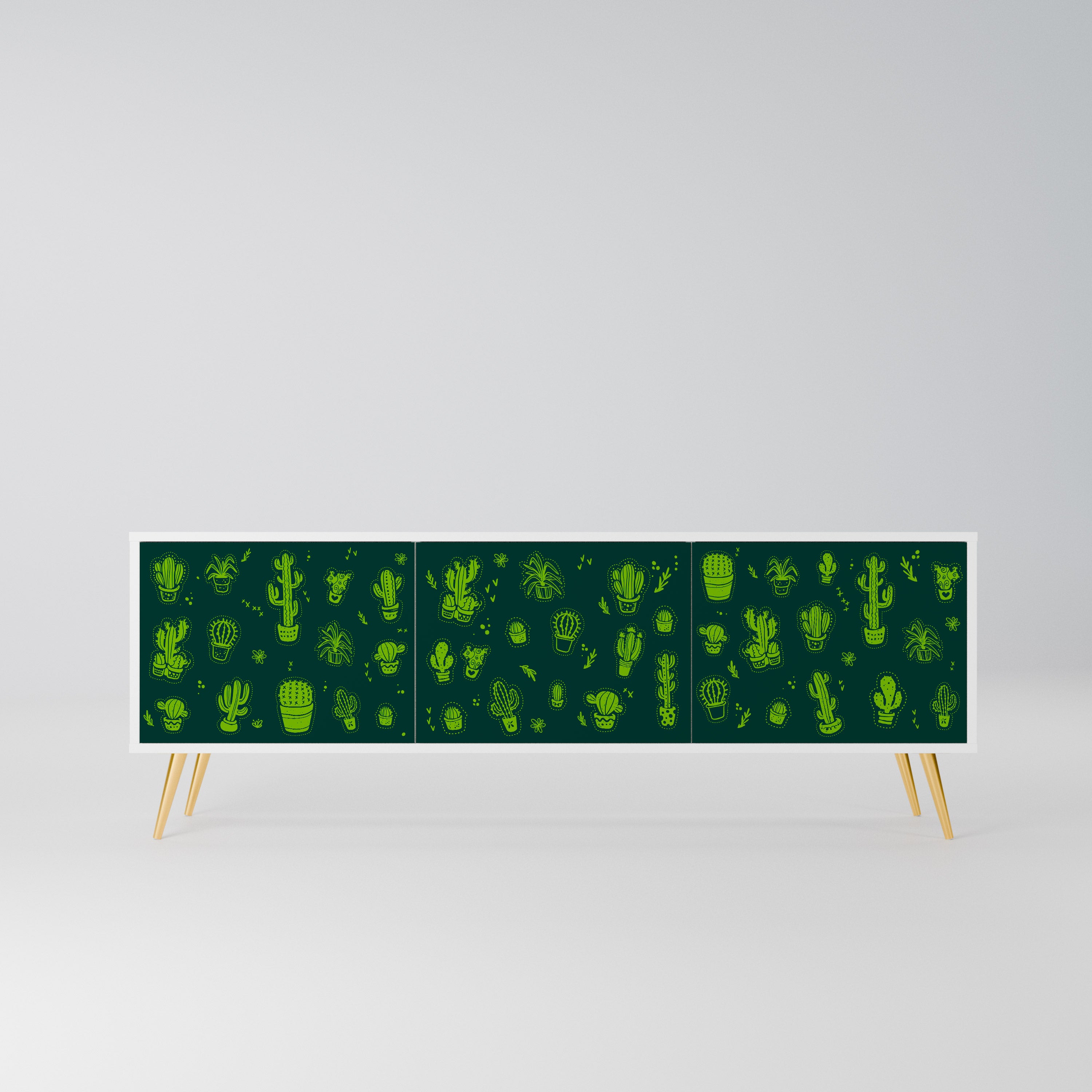 DESERT GREEN Szafka RTV 3-drzwiowa korpus Biały
