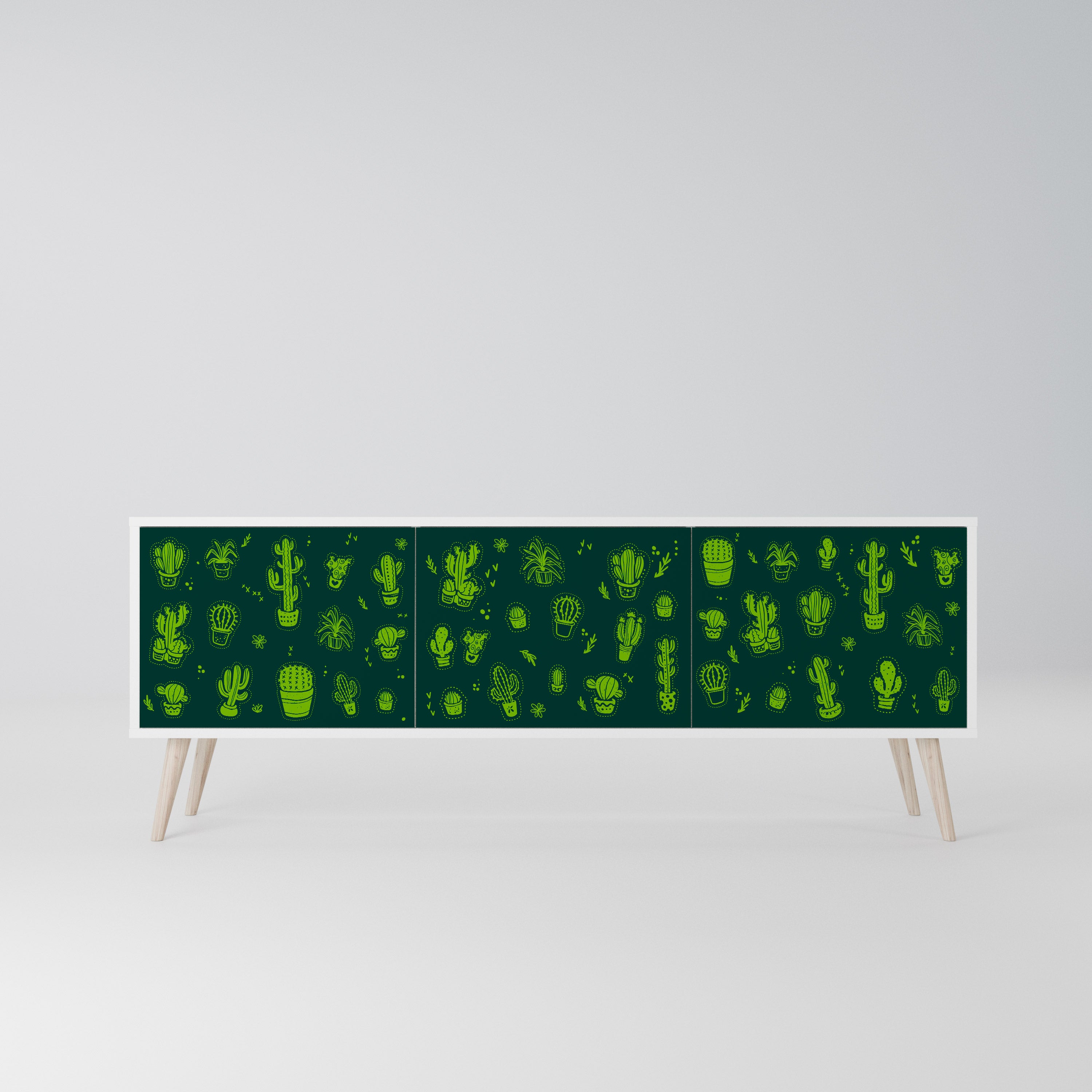 DESERT GREEN Szafka RTV 3-drzwiowa korpus Biały