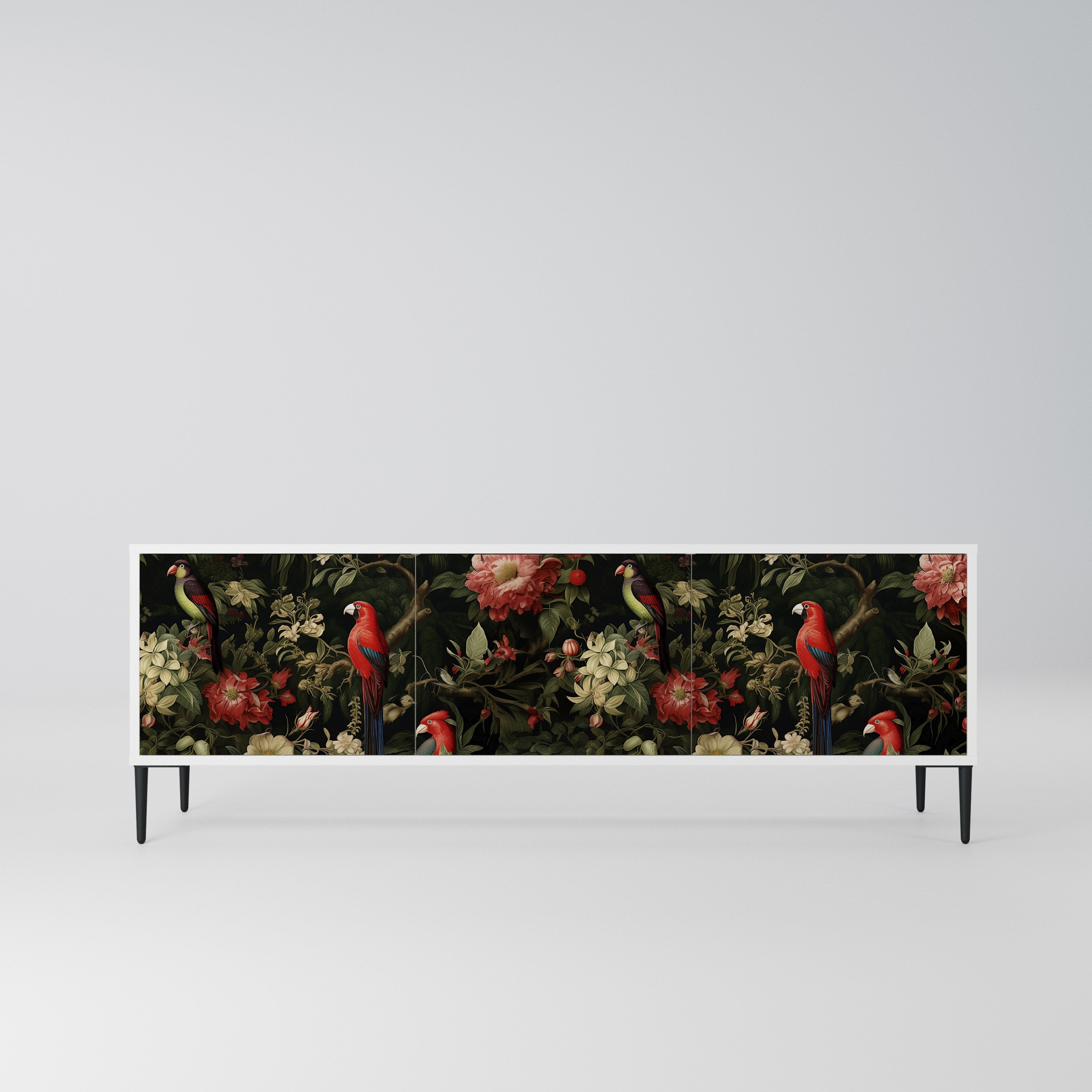 FLORAL FANTASIA Szafka RTV 3-drzwiowa korpus Biały