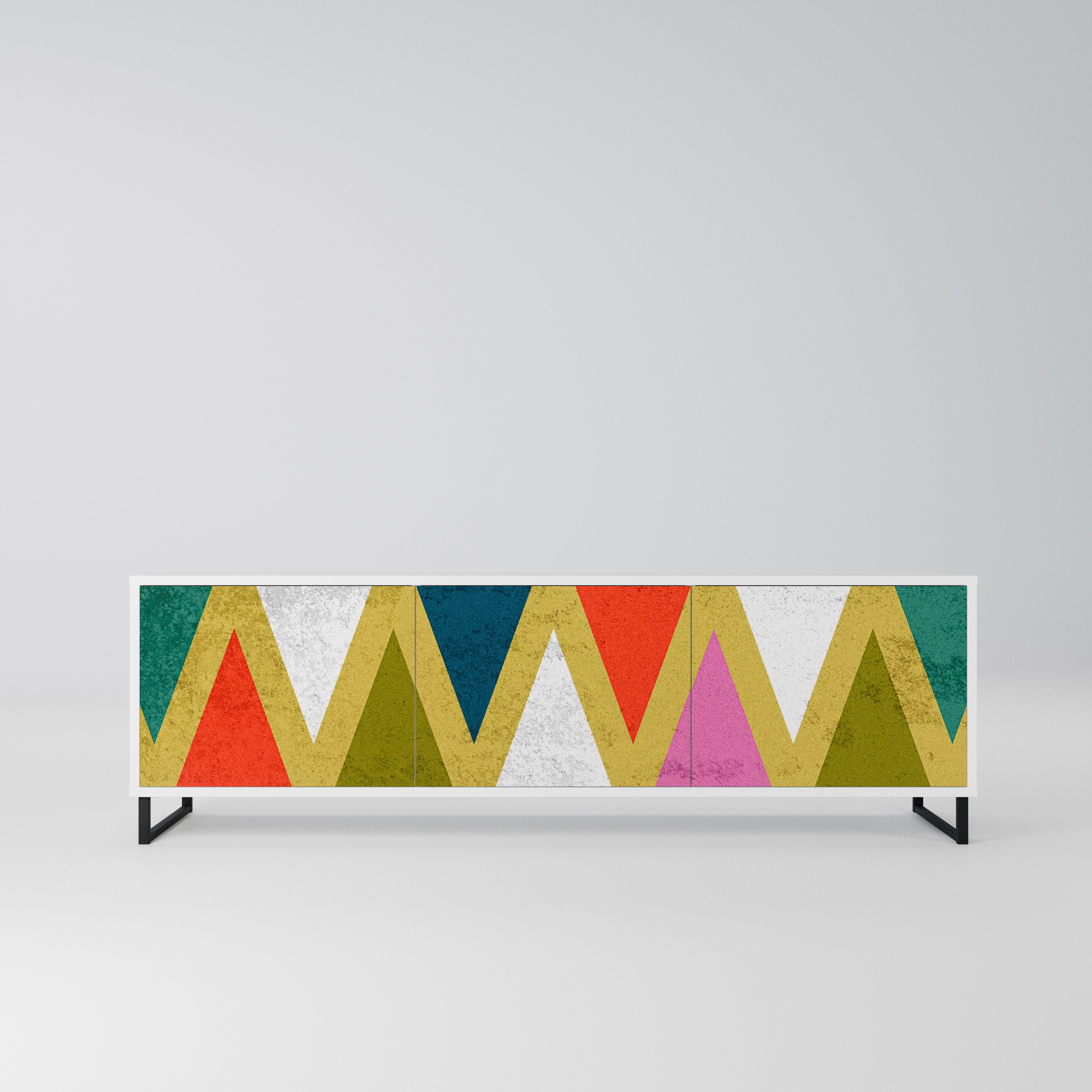 COLORFUL TRIANGLES Szafka RTV 3-drzwiowa korpus Biały