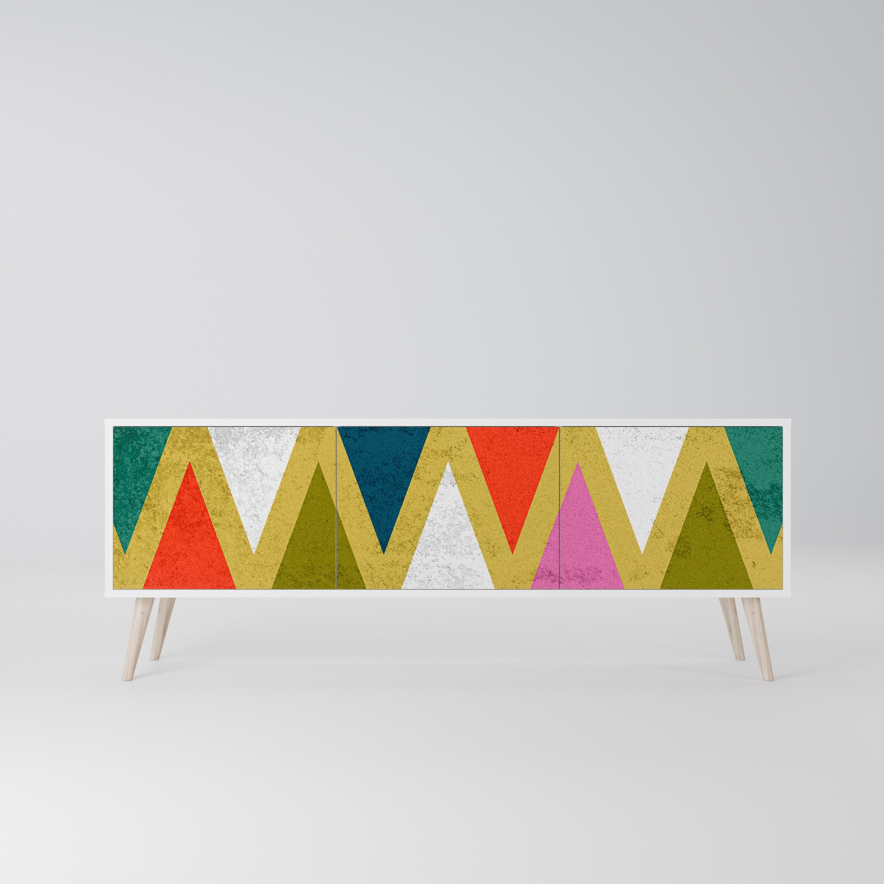 COLORFUL TRIANGLES Szafka RTV 3-drzwiowa korpus Biały