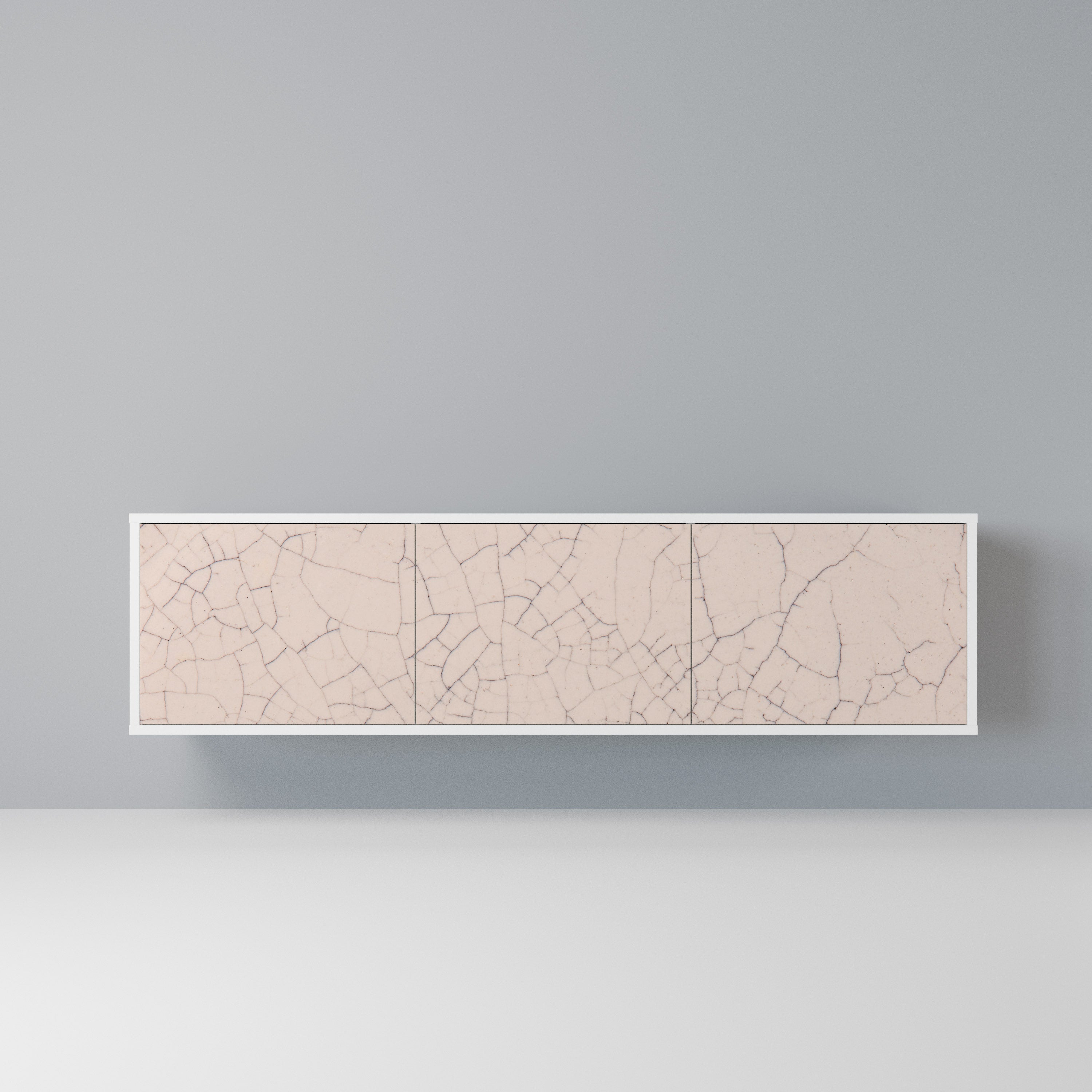 CERAMIC TEXTURE Szafka RTV 3-drzwiowa korpus Biały