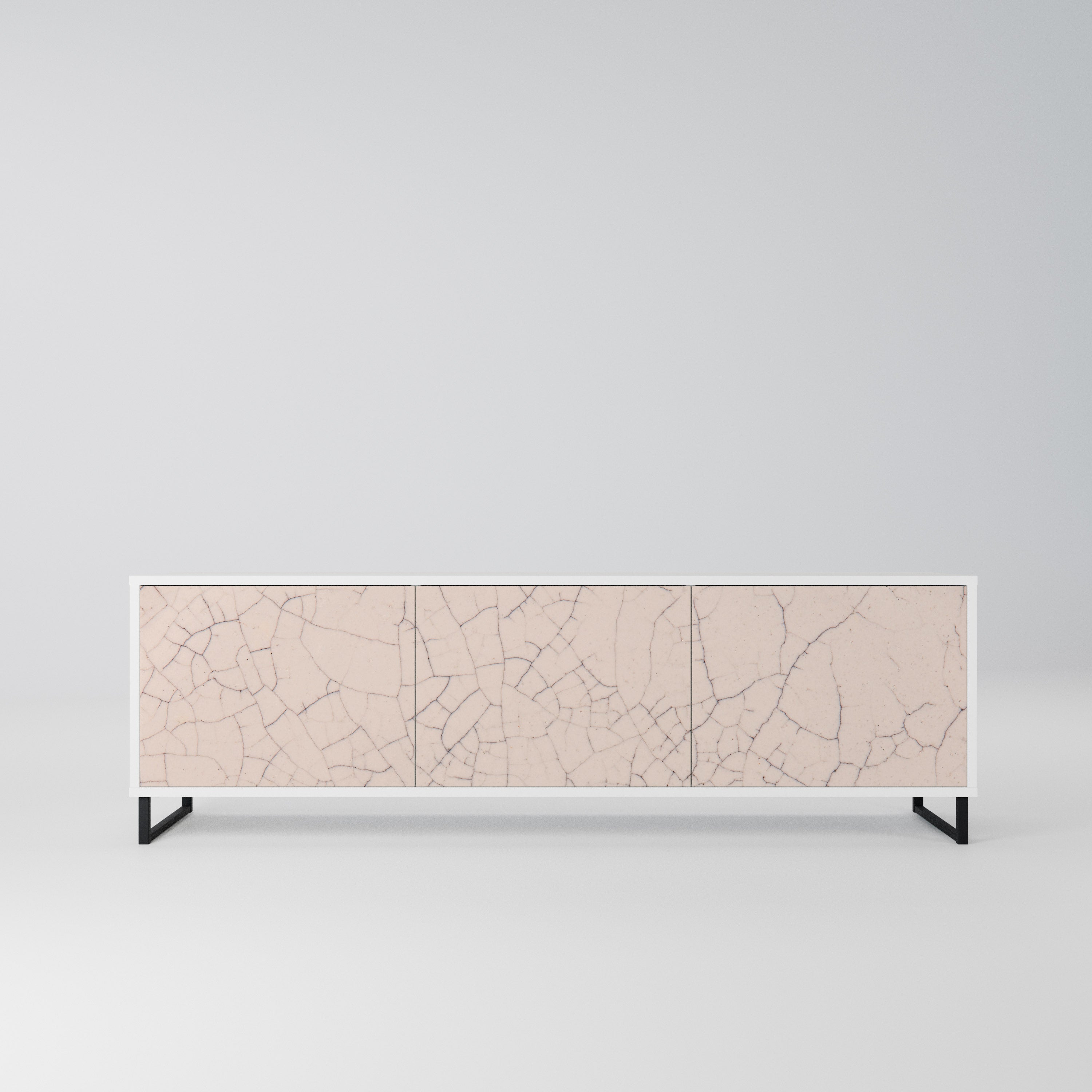 CERAMIC TEXTURE Szafka RTV 3-drzwiowa korpus Biały