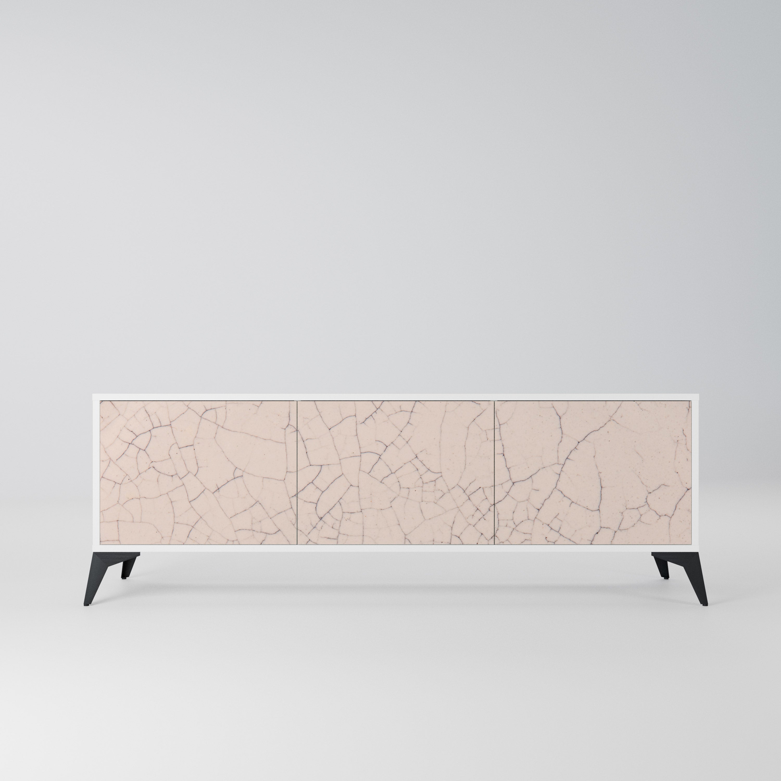CERAMIC TEXTURE Szafka RTV 3-drzwiowa korpus Biały