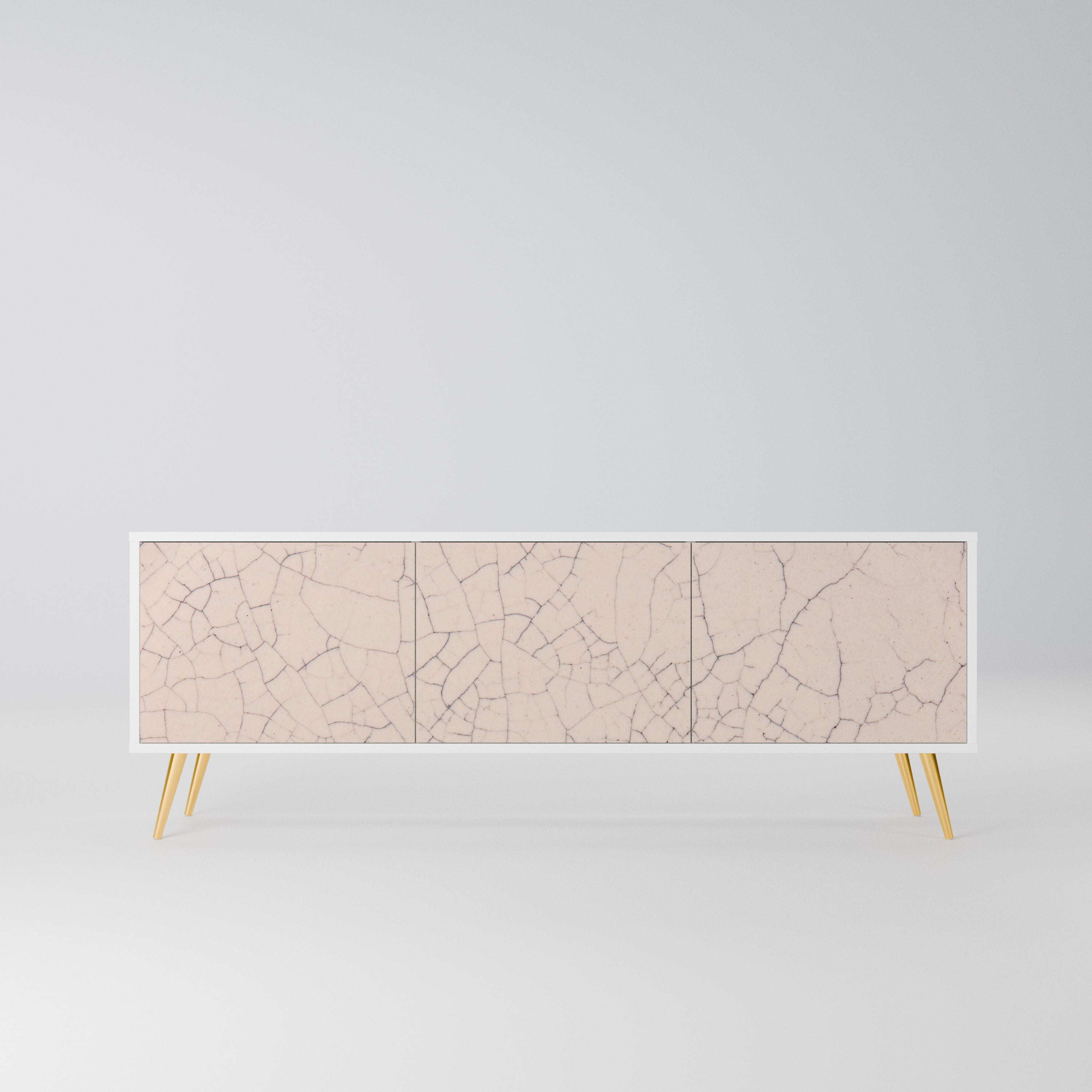 CERAMIC TEXTURE Szafka RTV 3-drzwiowa korpus Biały