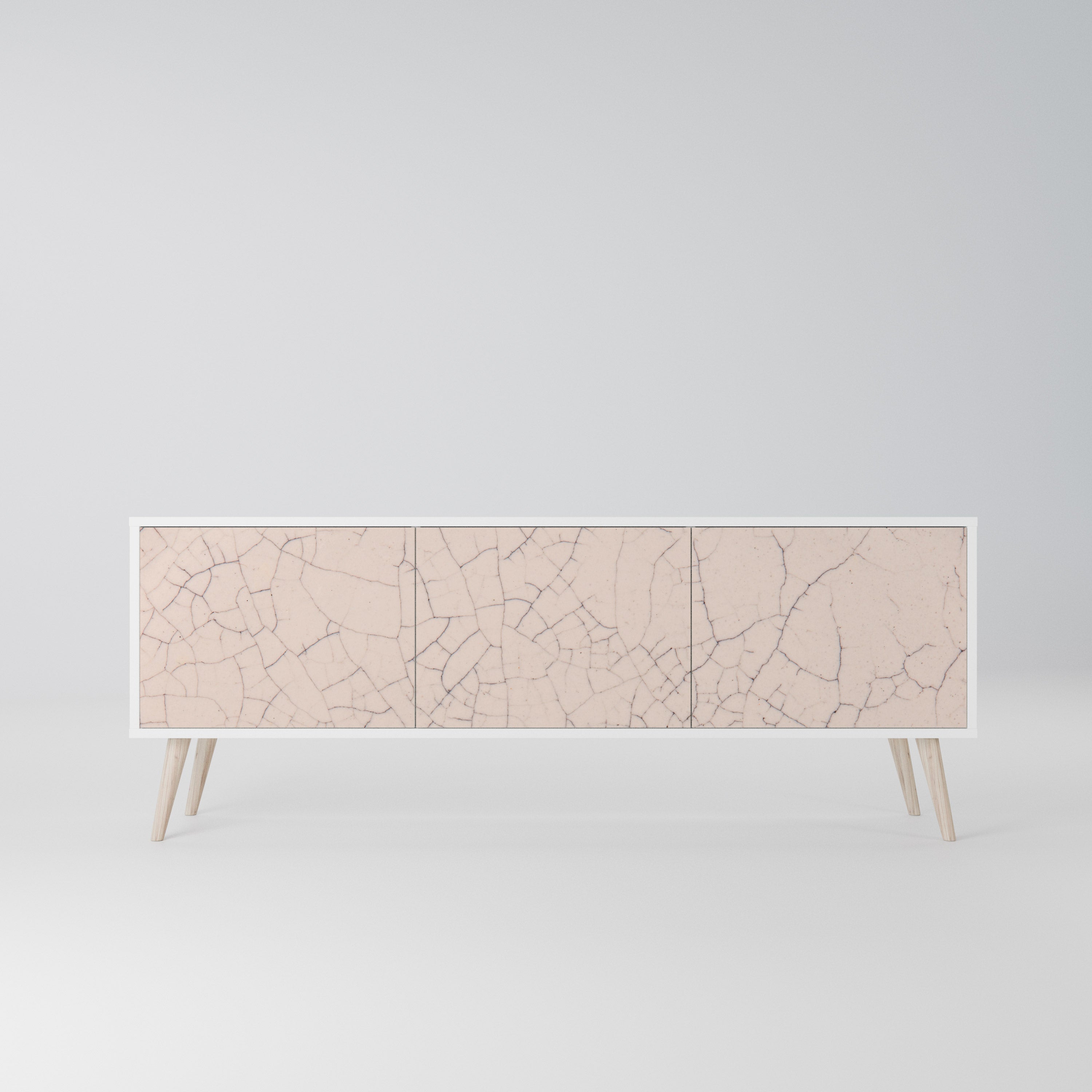 CERAMIC TEXTURE Szafka RTV 3-drzwiowa korpus Biały