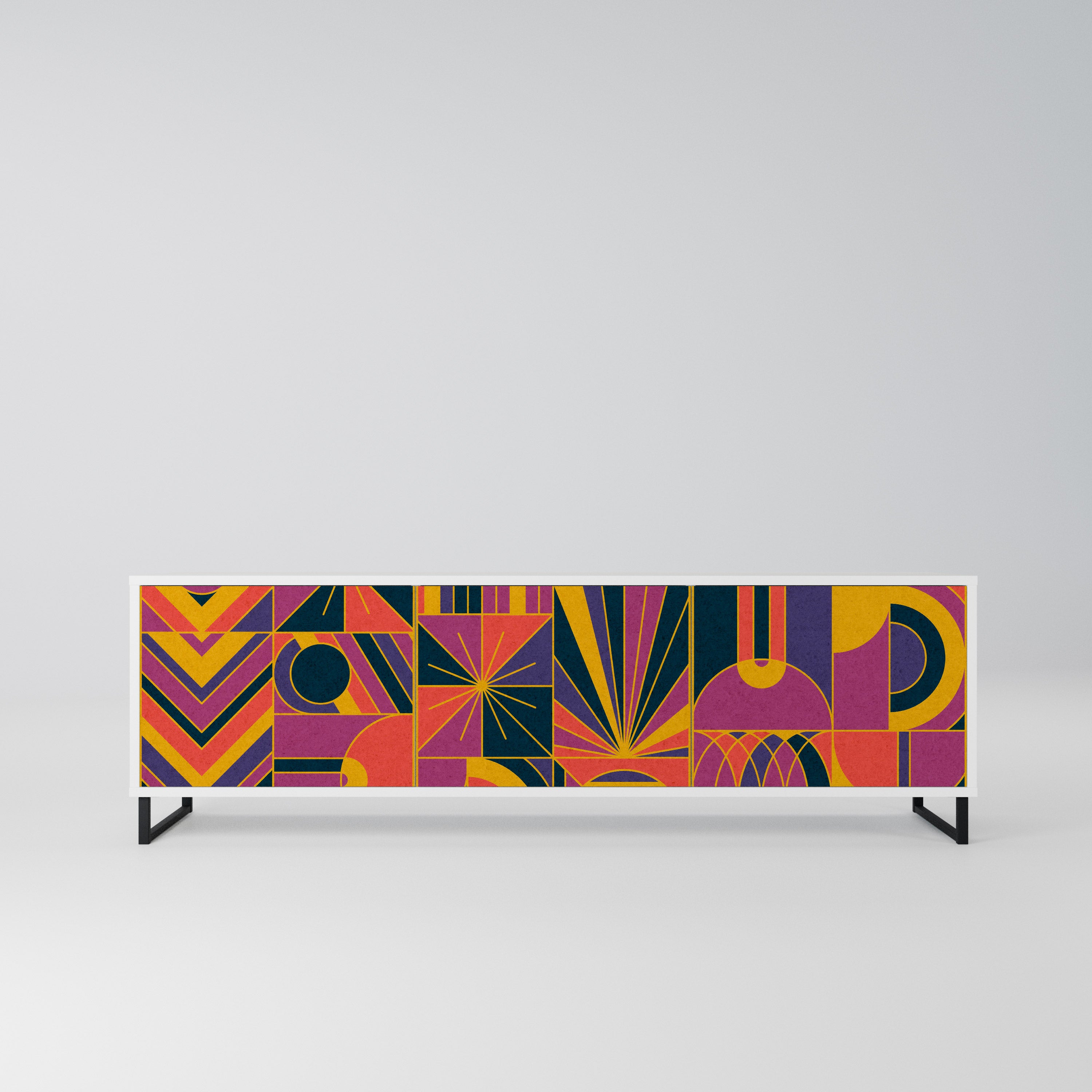 ELECTRIC PATTERNS Szafka RTV 3-drzwiowa korpus Biały
