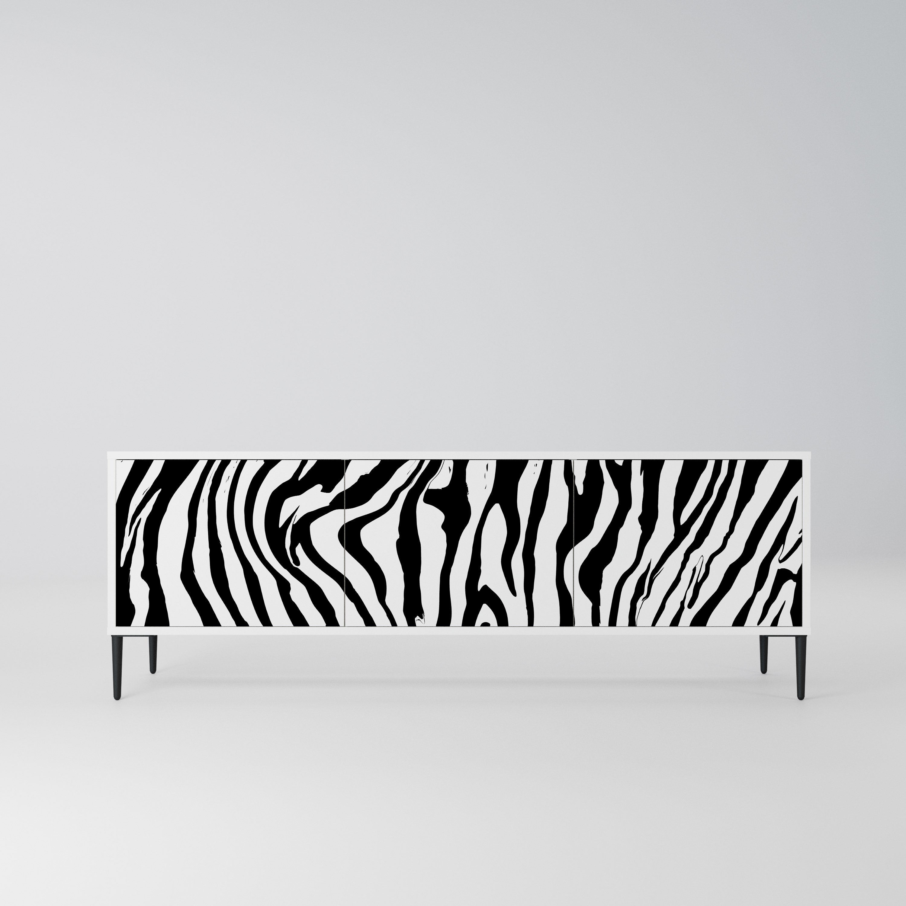 SPLENDID ZEBRA Szafka RTV 3-drzwiowa korpus Biały