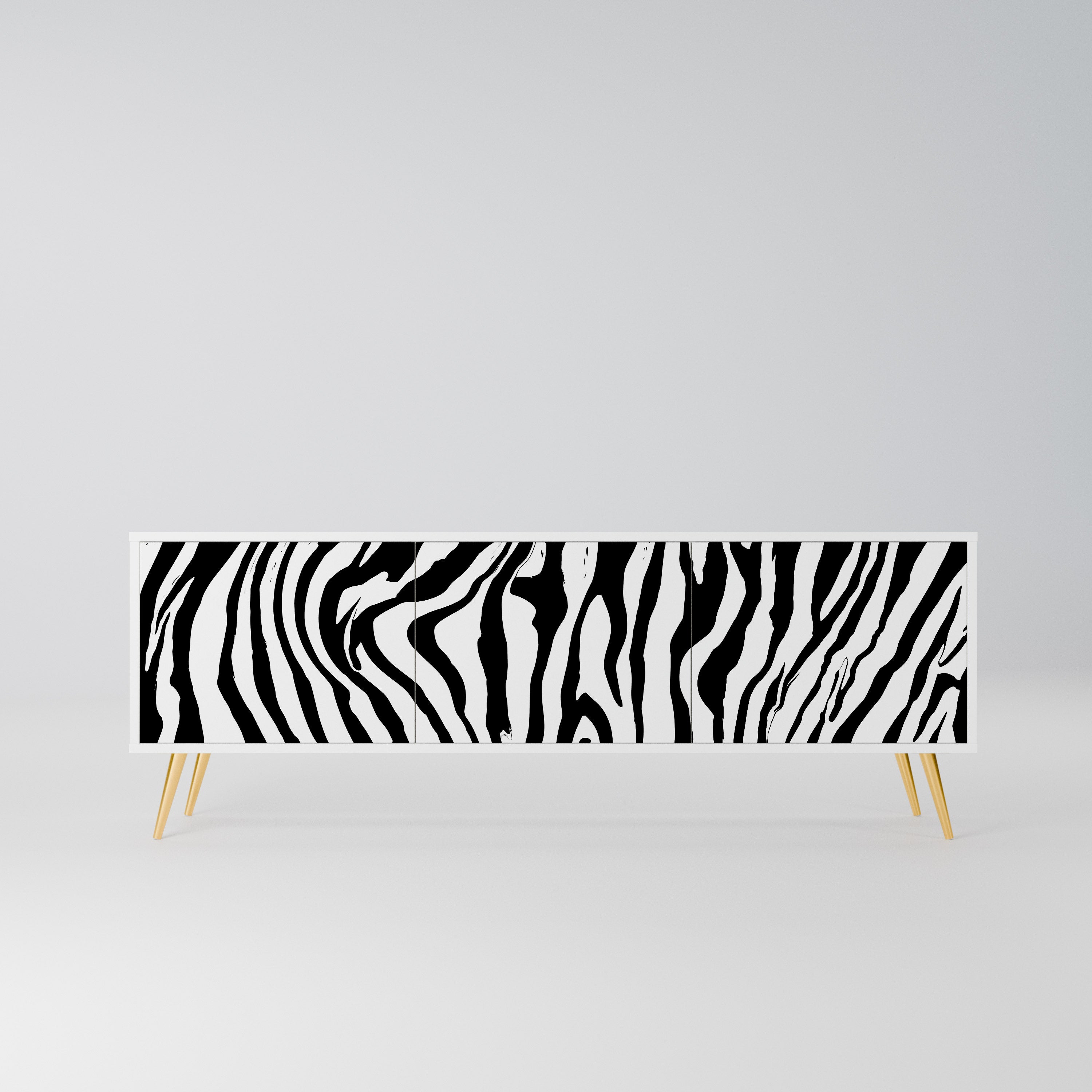 SPLENDID ZEBRA Szafka RTV 3-drzwiowa korpus Biały