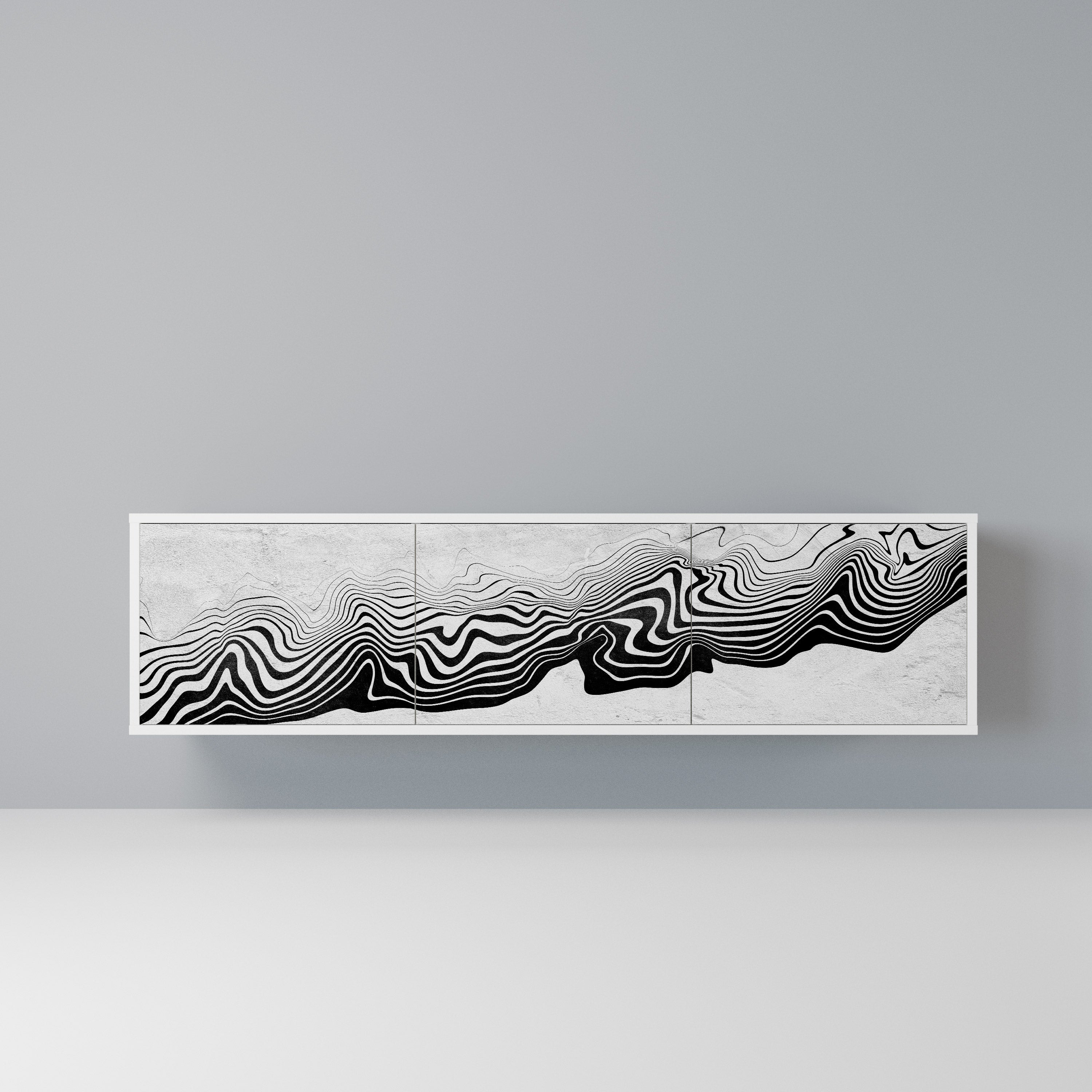 MONOCHROME MIRAGE Szafka RTV 3-drzwiowa korpus Biały
