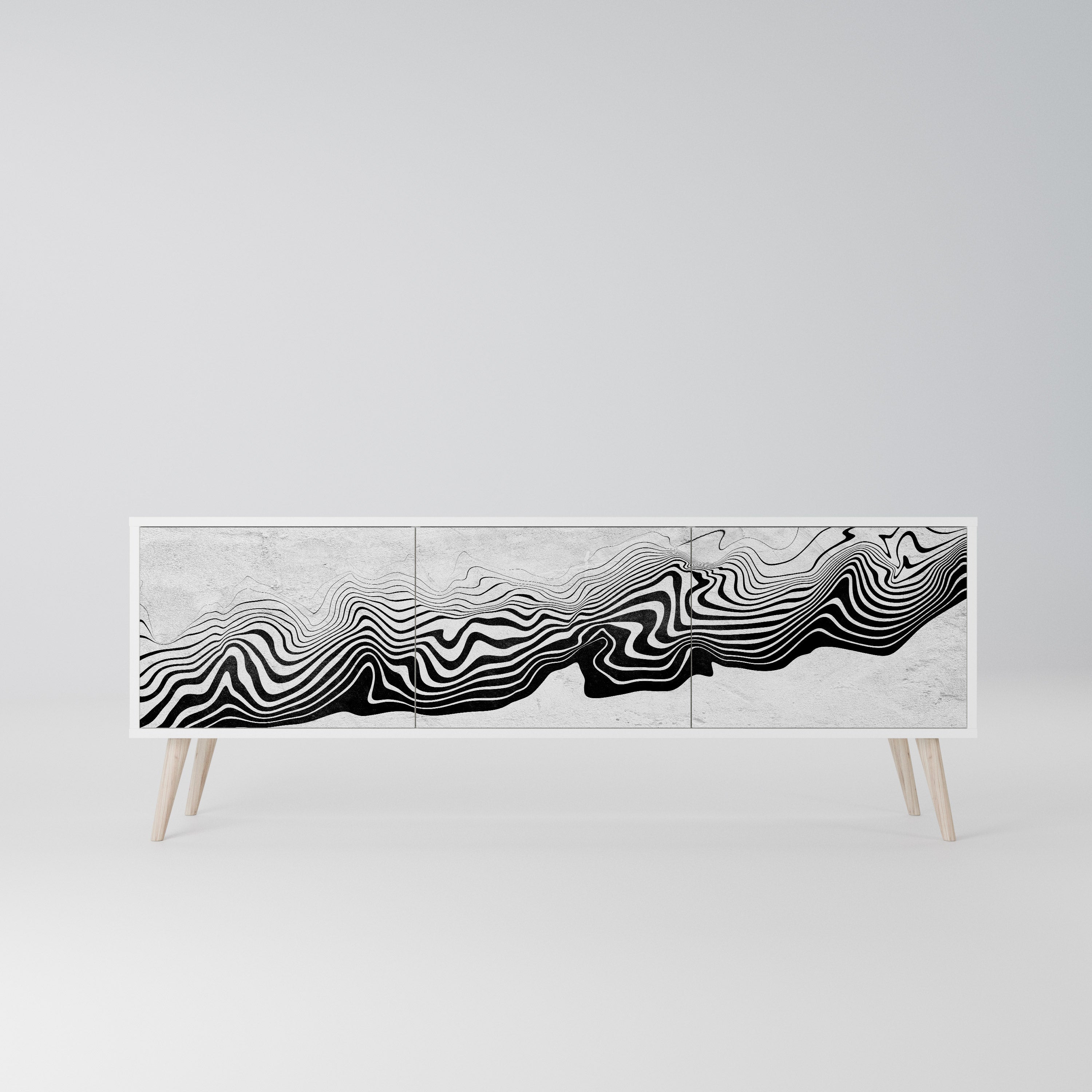 MONOCHROME MIRAGE Szafka RTV 3-drzwiowa korpus Biały