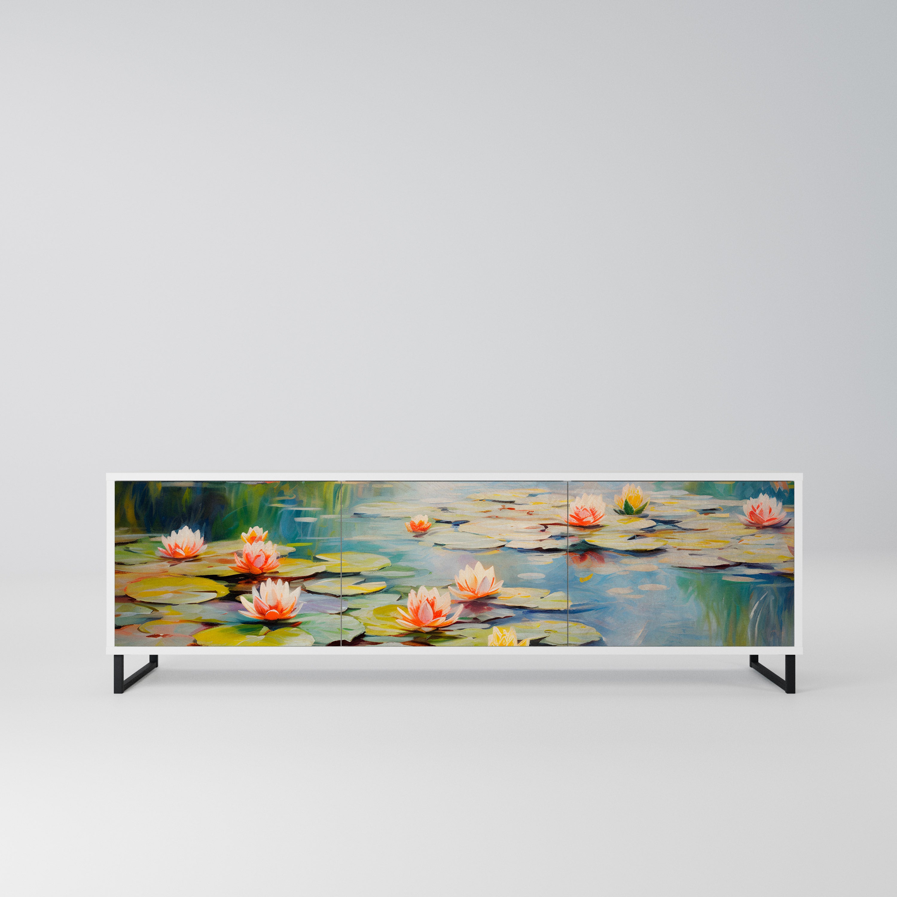 BLOOMING WATERS Szafka RTV 3-drzwiowa korpus Biały