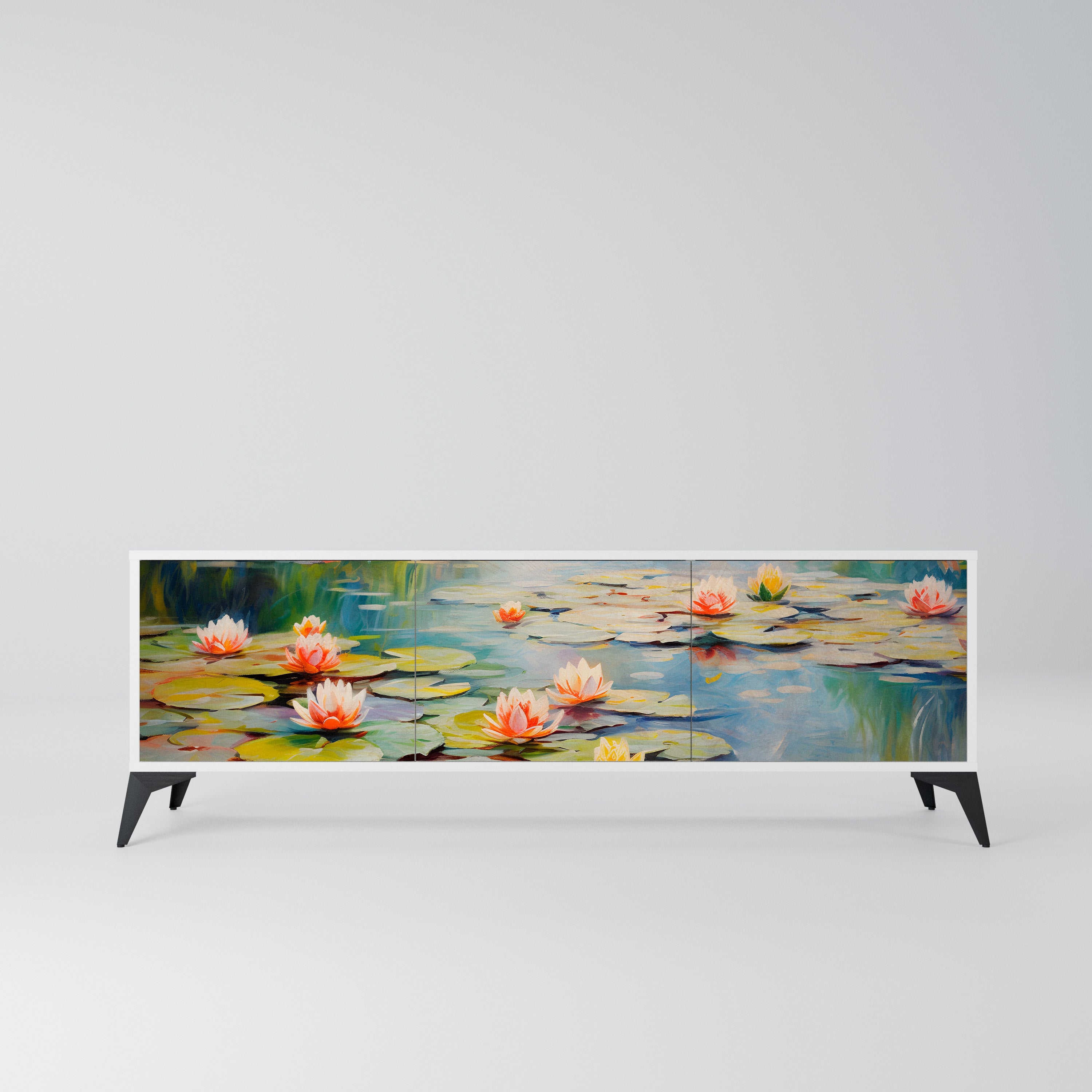 BLOOMING WATERS Szafka RTV 3-drzwiowa korpus Biały