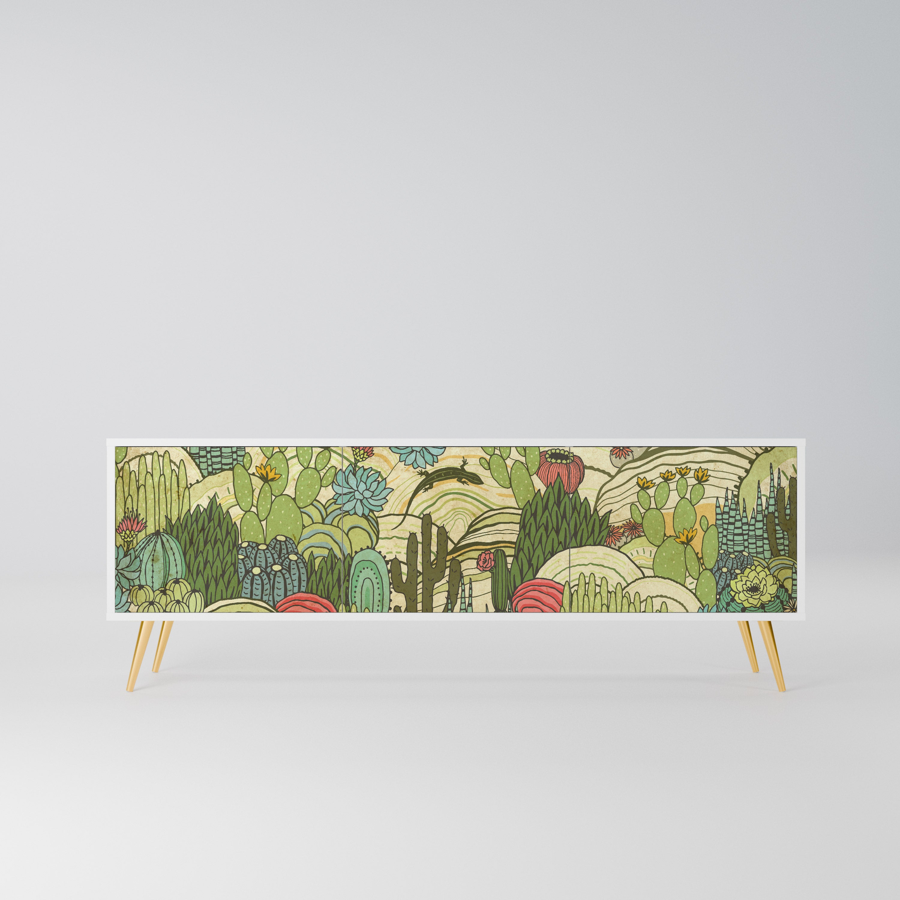 SUCCULENTS KALEIDOSCOPE Szafka RTV 3-drzwiowa korpus Biały