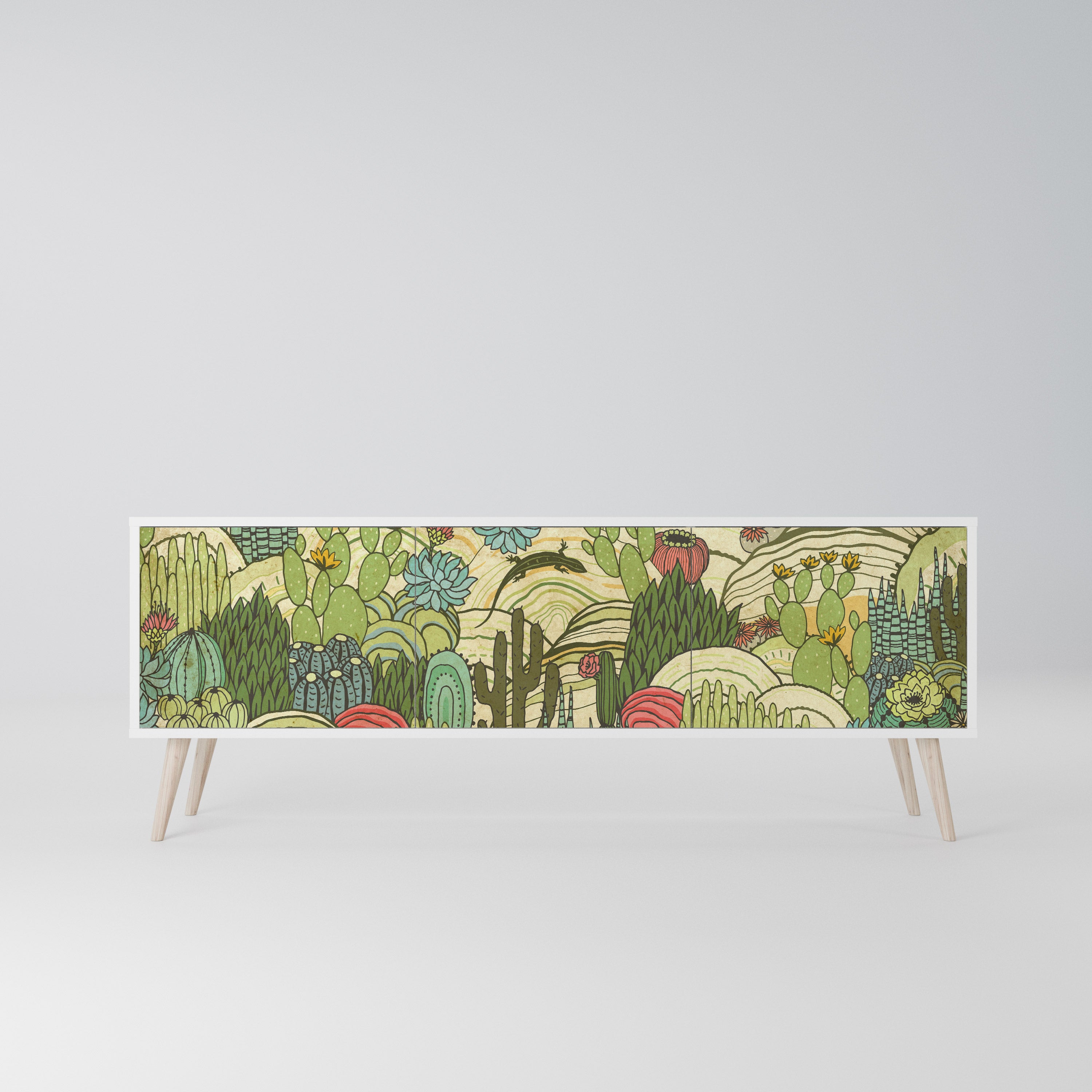 SUCCULENTS KALEIDOSCOPE Szafka RTV 3-drzwiowa korpus Biały