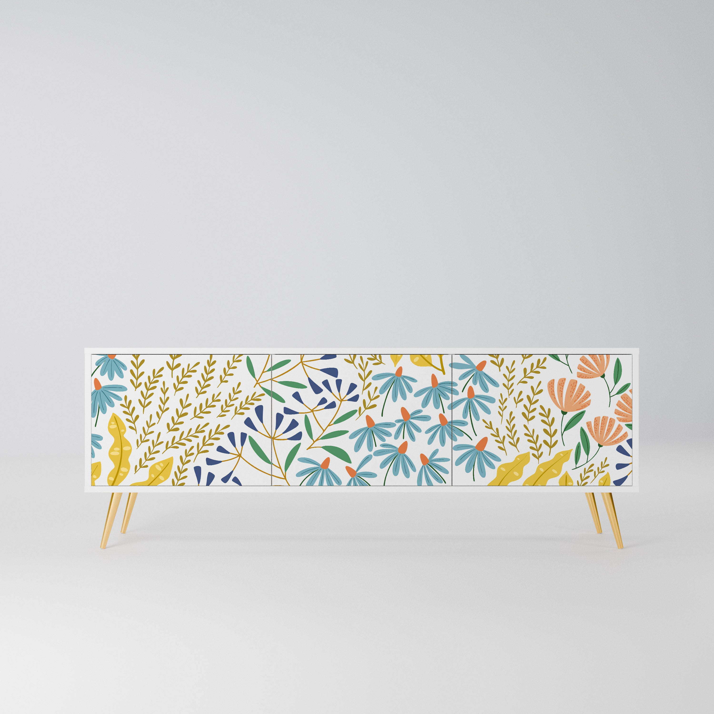 HELLO SPRING Szafka RTV 3-drzwiowa korpus Biały