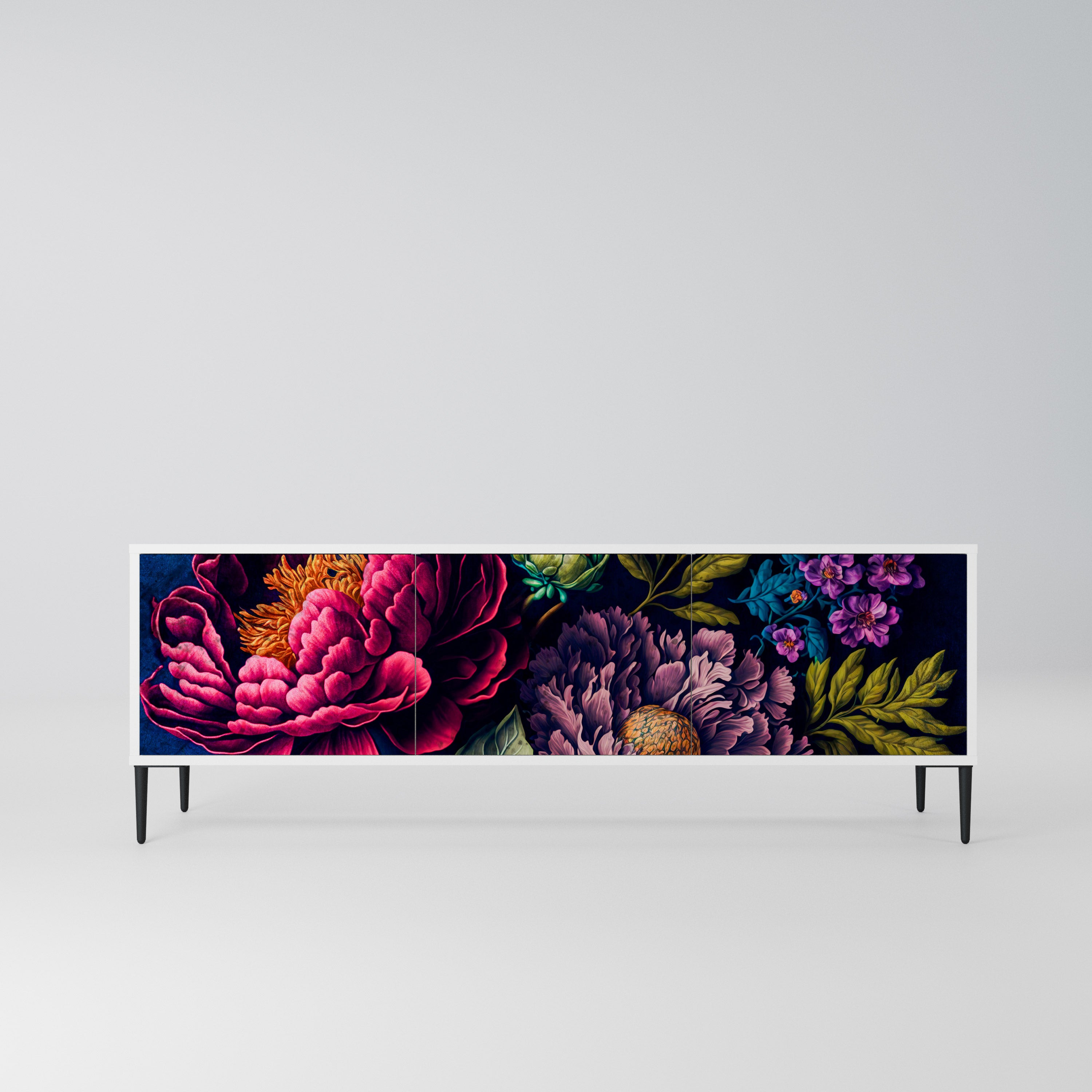 BLOOMING ELEGANCE Szafka RTV 3-drzwiowa korpus Biały