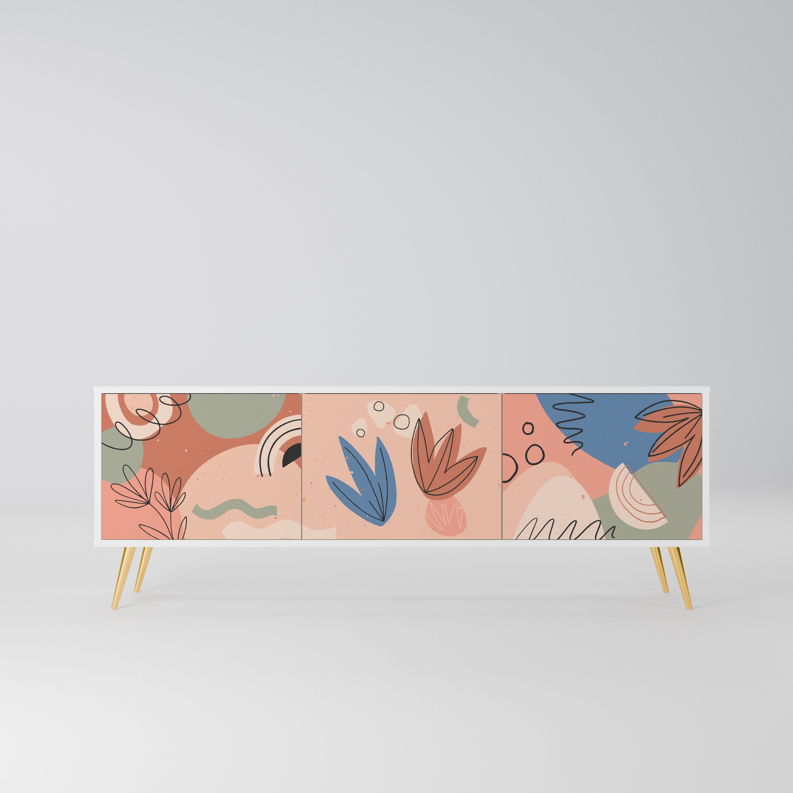 PASTEL DESTINY Szafka RTV 3-drzwiowa korpus Biały