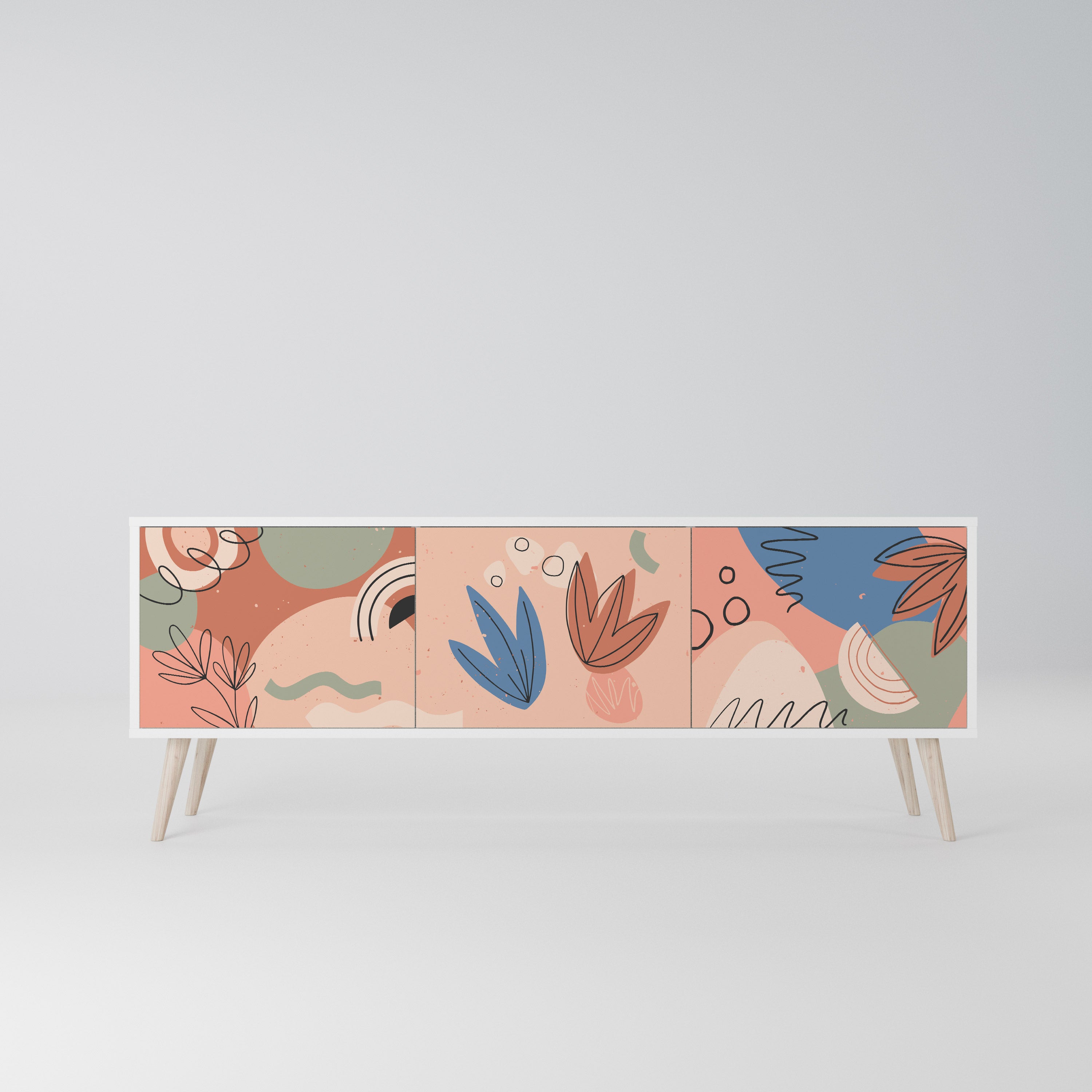 PASTEL DESTINY Szafka RTV 3-drzwiowa korpus Biały