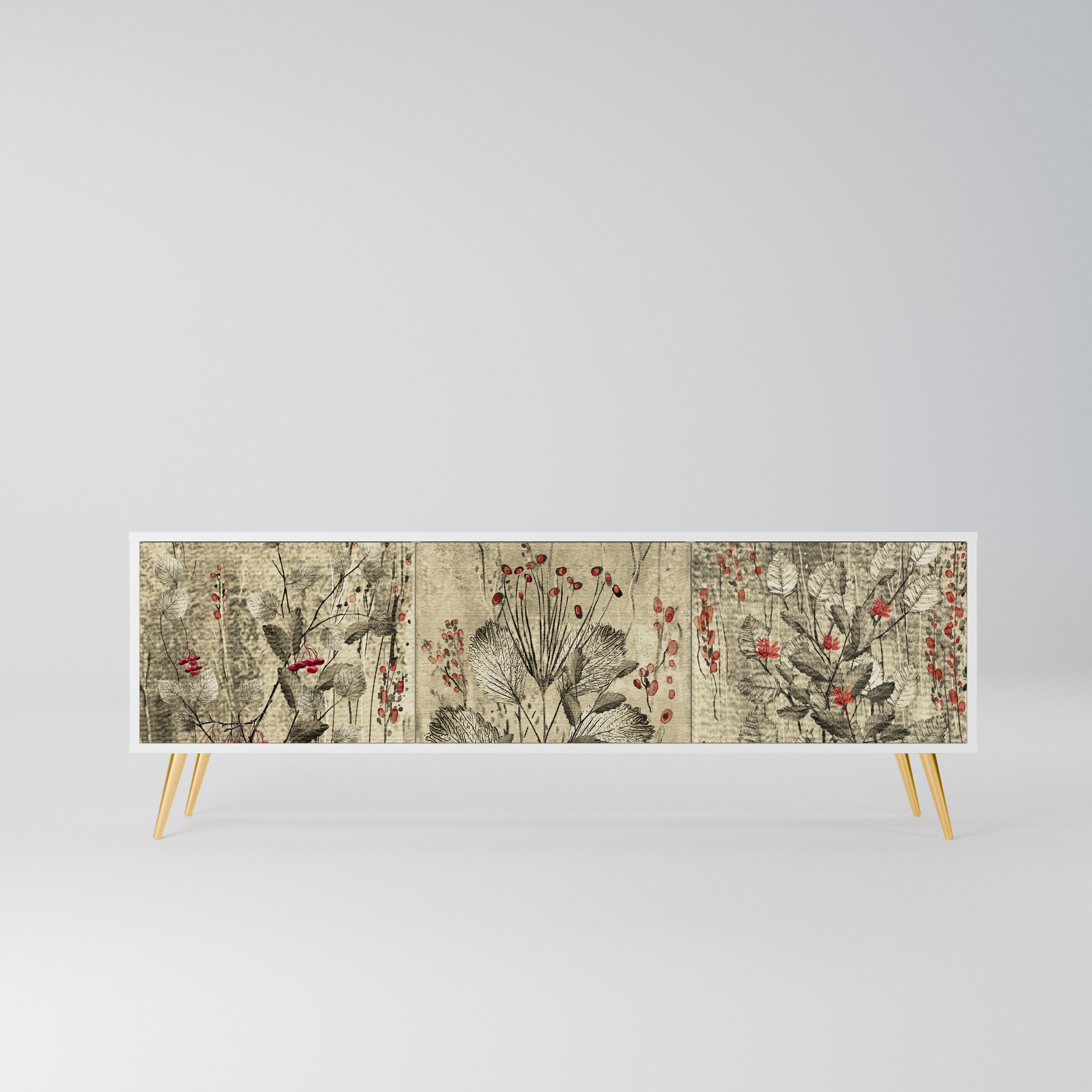 HERBAL GRACE Szafka RTV 3-drzwiowa korpus Biały