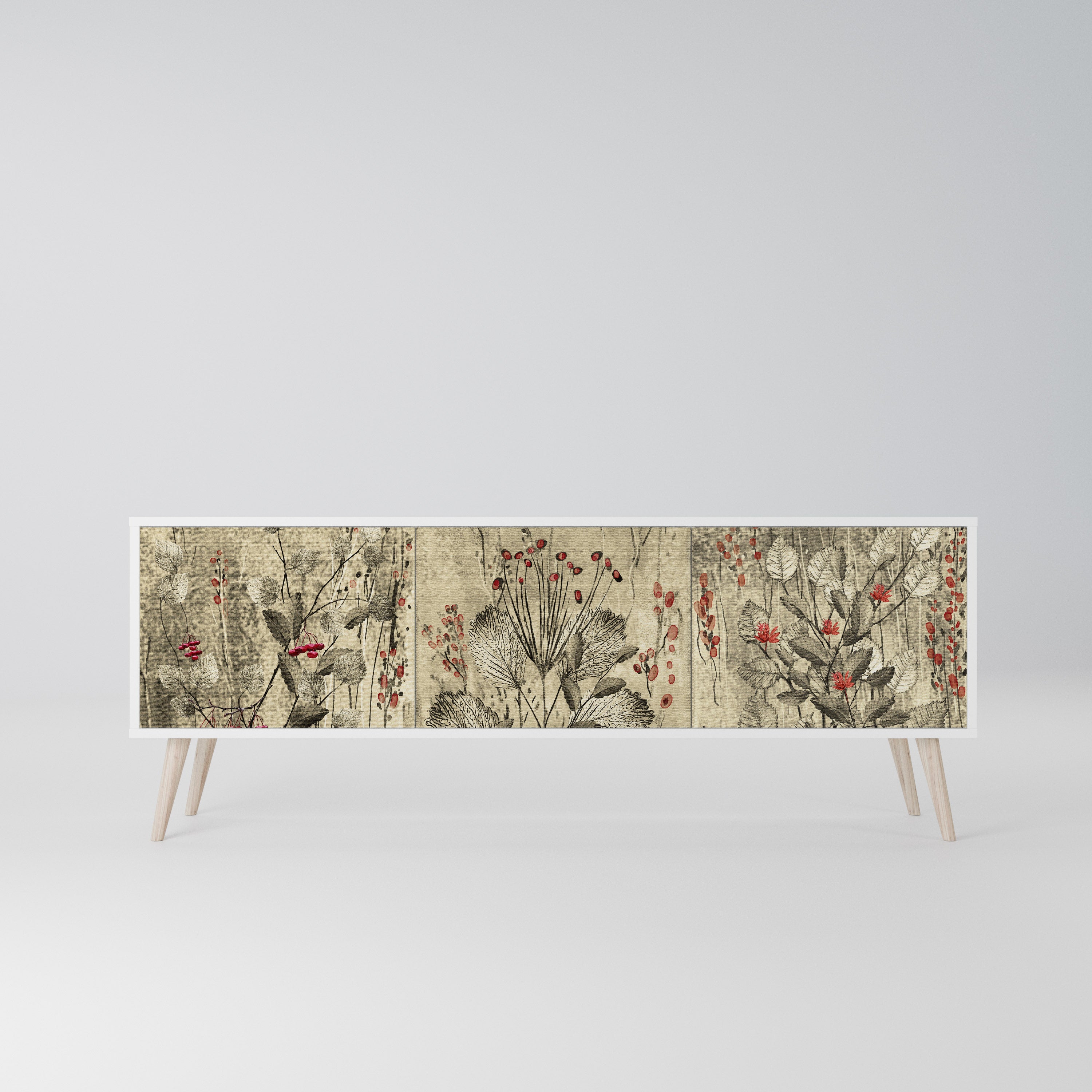 HERBAL GRACE Szafka RTV 3-drzwiowa korpus Biały