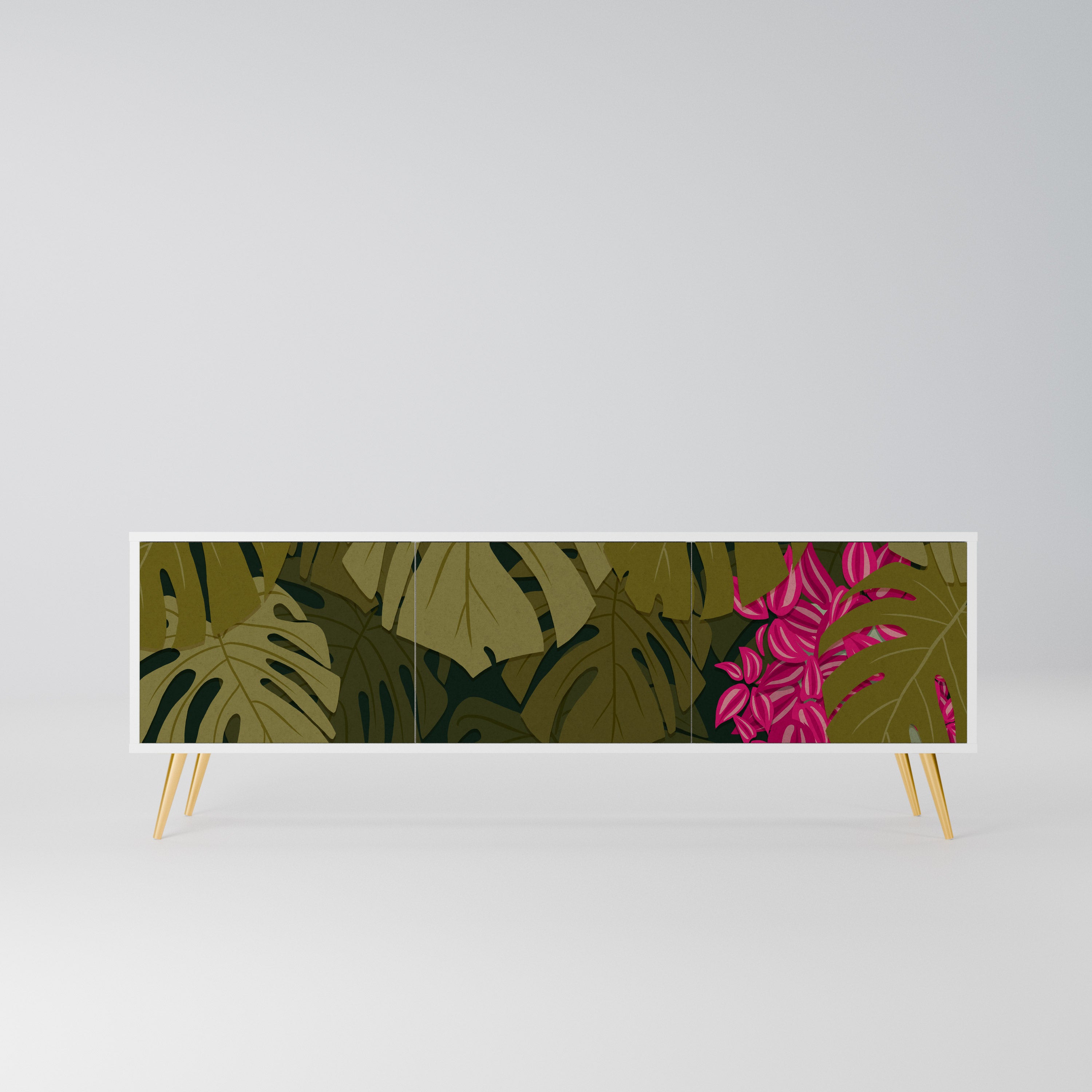 TROPICAL BEAUTY Szafka RTV 3-drzwiowa korpus Biały