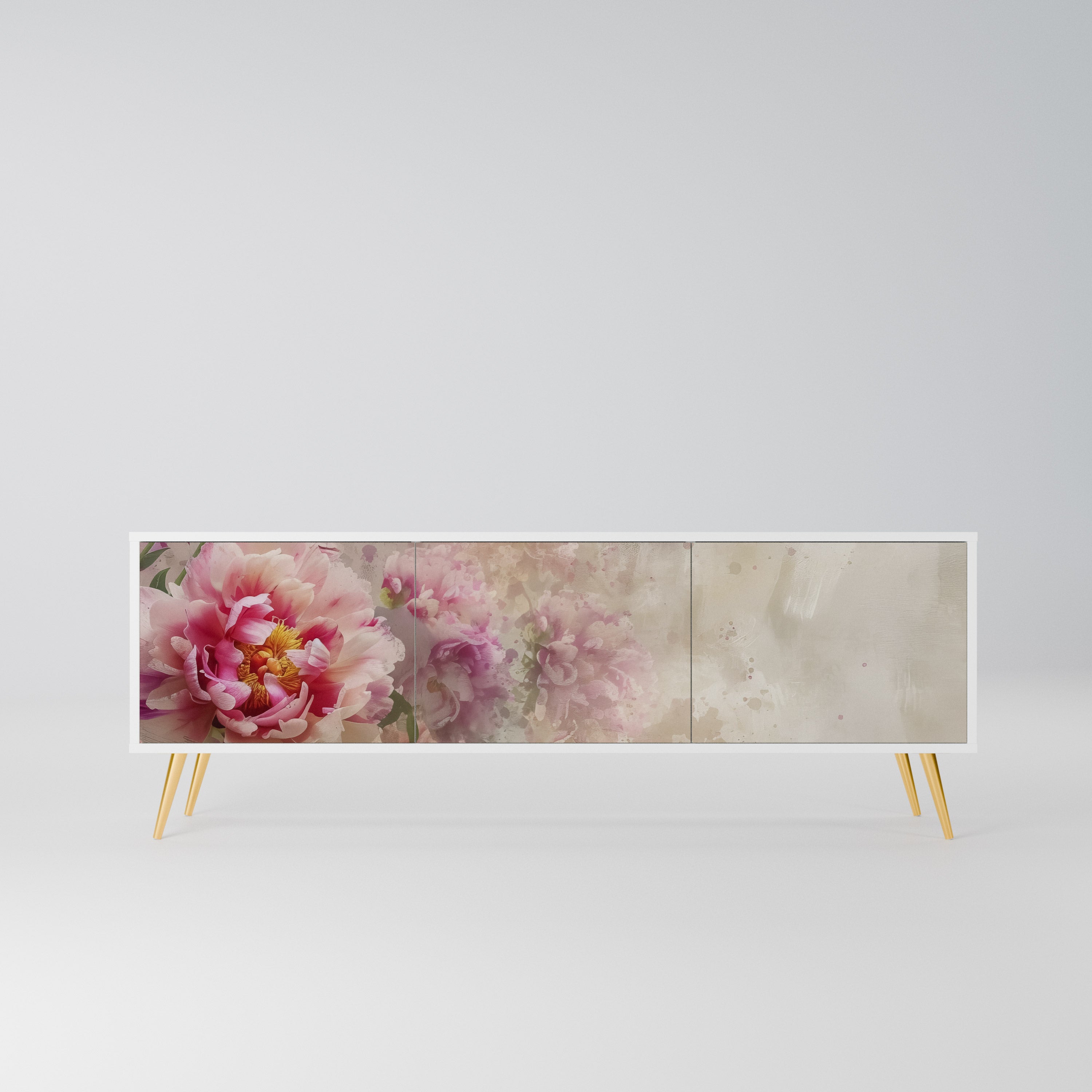 PEONY WHISPER Szafka RTV 3-drzwiowa korpus Biały