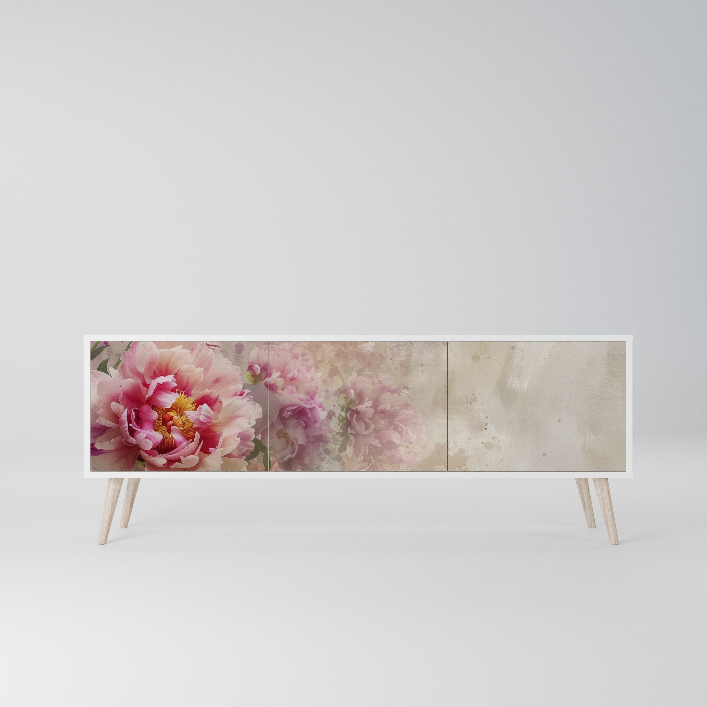 PEONY WHISPER Szafka RTV 3-drzwiowa korpus Biały