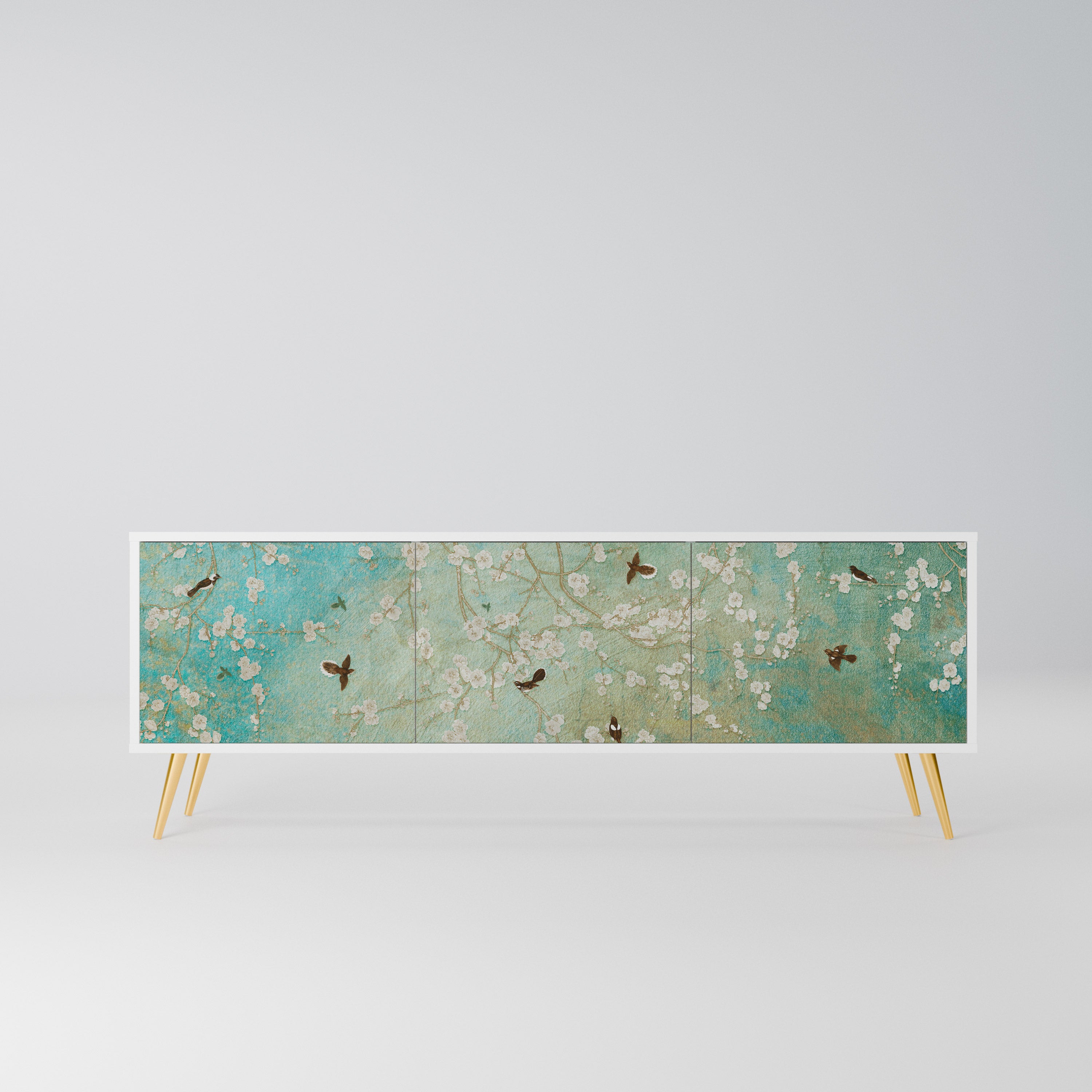 BLOOMING CHARM Szafka RTV 3-drzwiowa korpus Biały