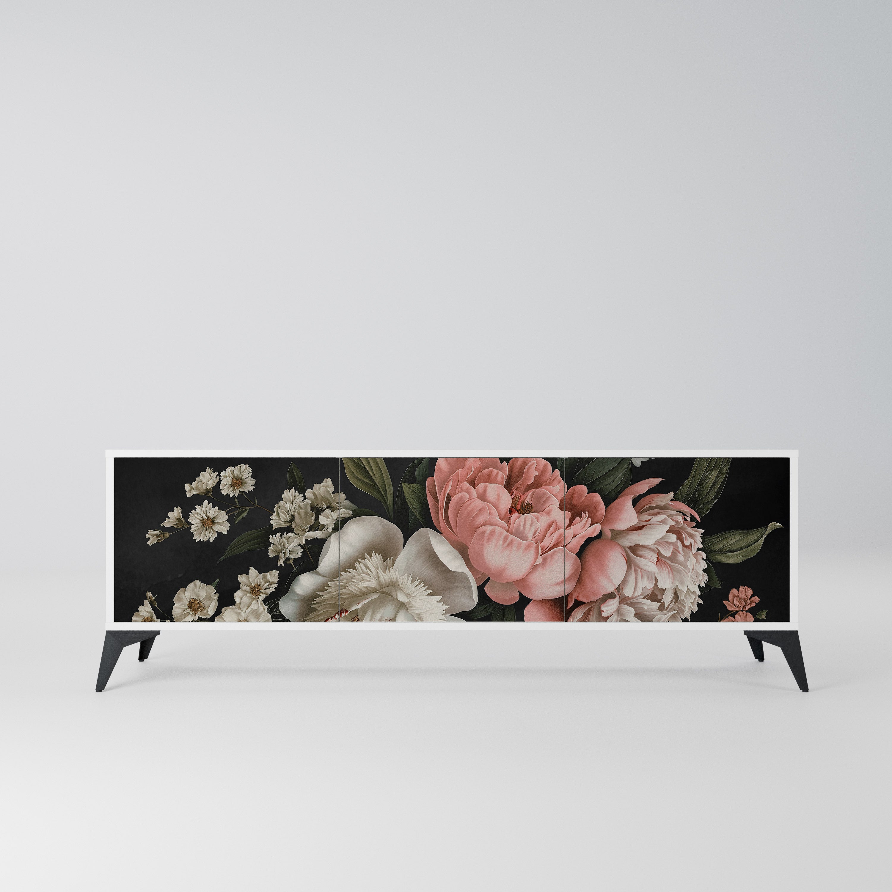 LUSH ELEGANCE Szafka RTV 3-drzwiowa korpus Biały