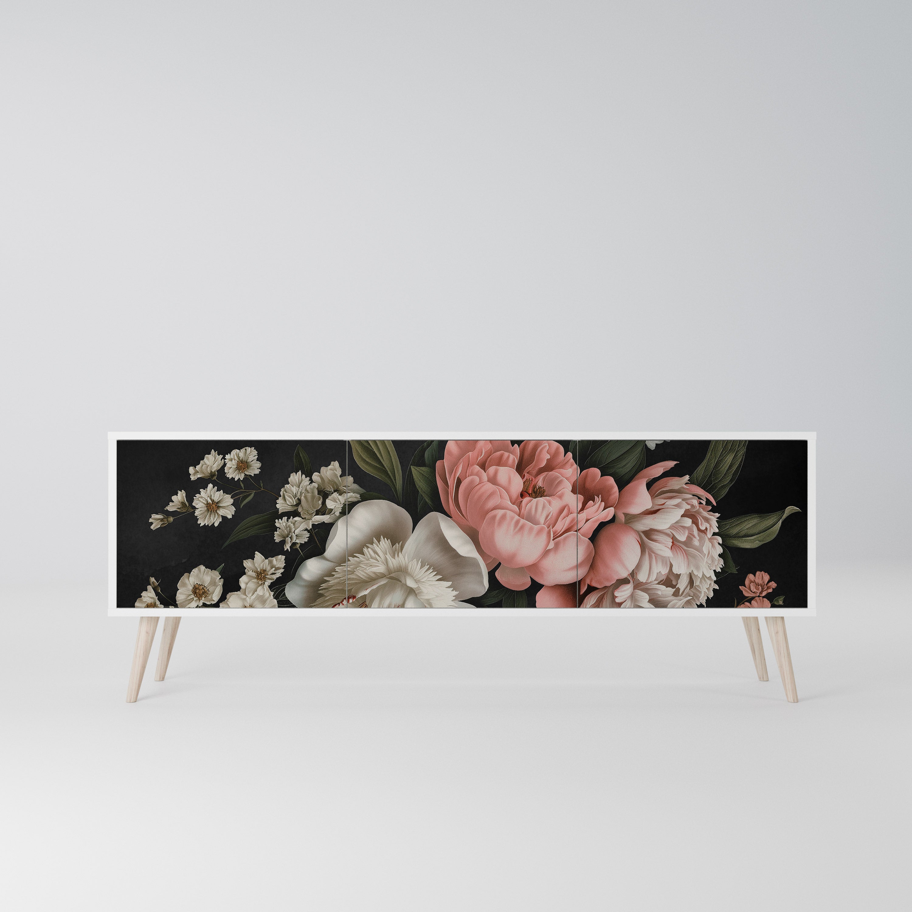 LUSH ELEGANCE Szafka RTV 3-drzwiowa korpus Biały