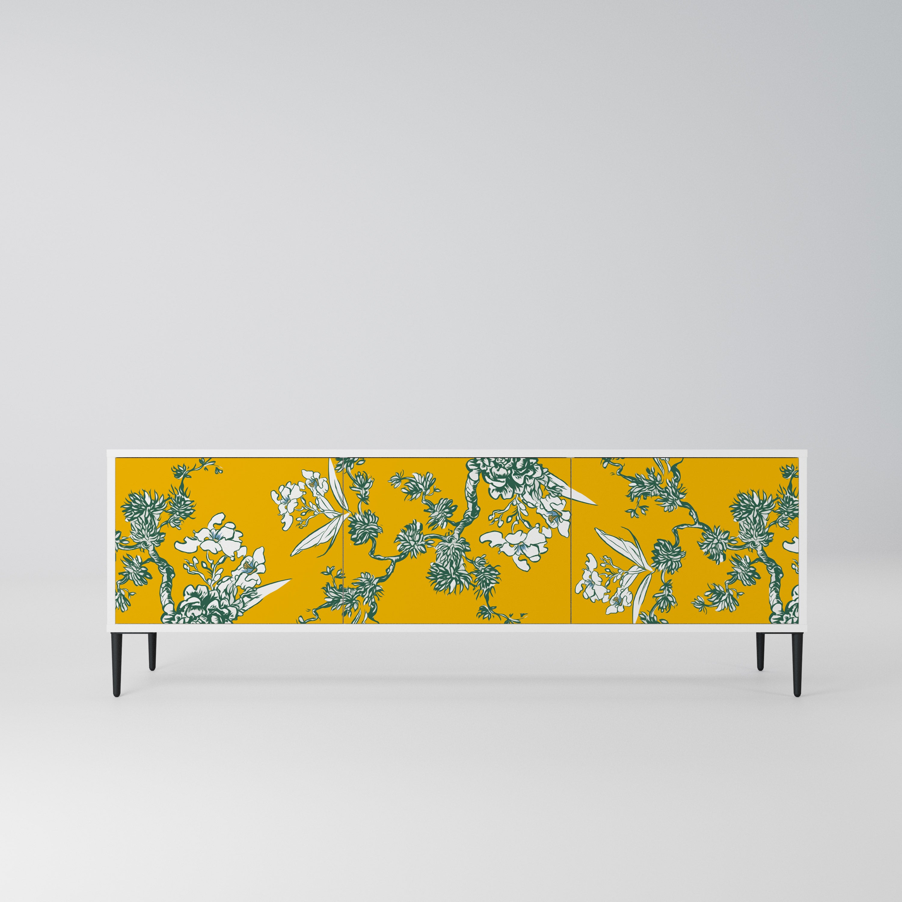 YELLOW CHINOISERIE Szafka RTV 3-drzwiowa korpus Biały