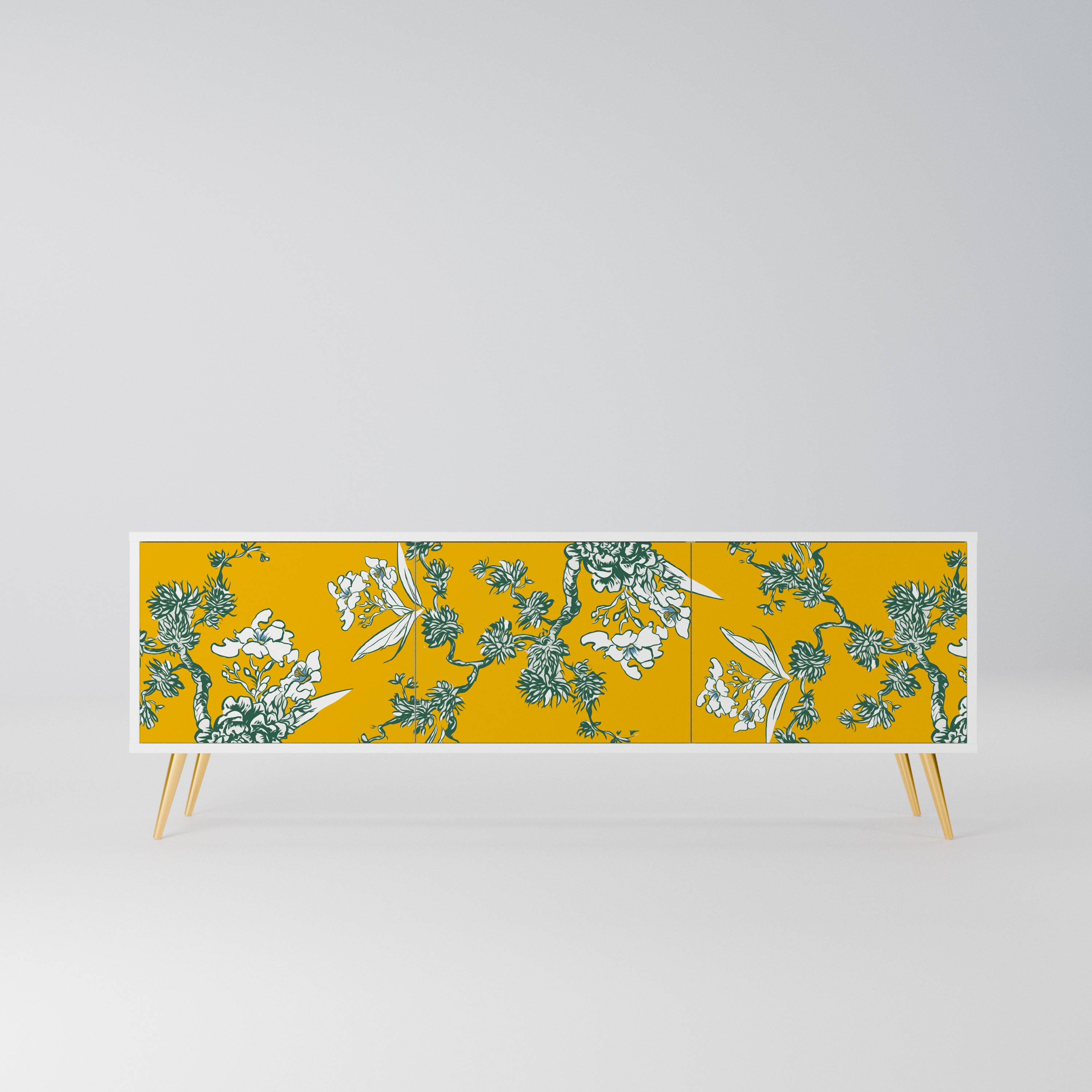 YELLOW CHINOISERIE Szafka RTV 3-drzwiowa korpus Biały