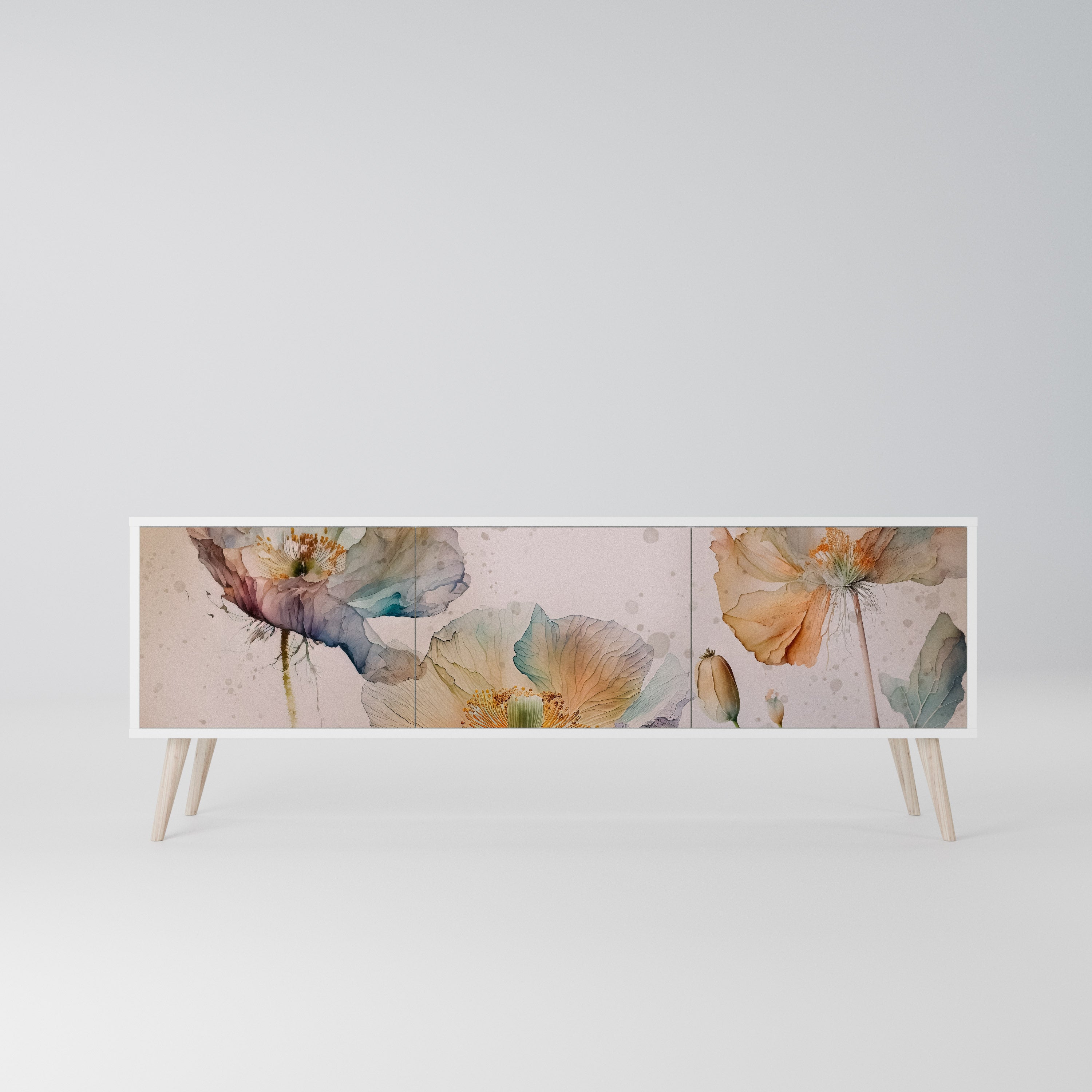 SOFTEN POPPY Szafka RTV 3-drzwiowa korpus Biały