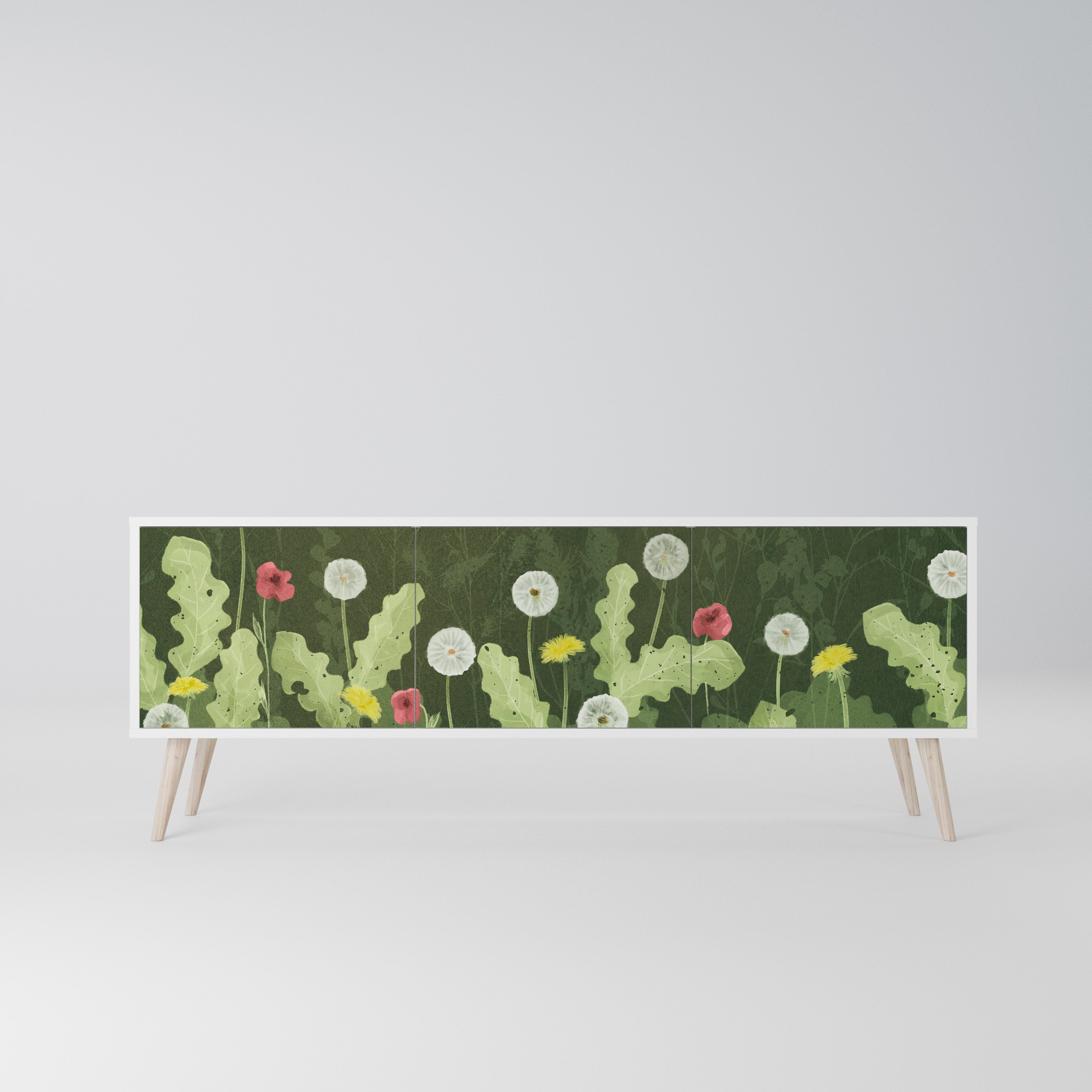 DANDELION AMUSE Szafka RTV 3-drzwiowa korpus Biały