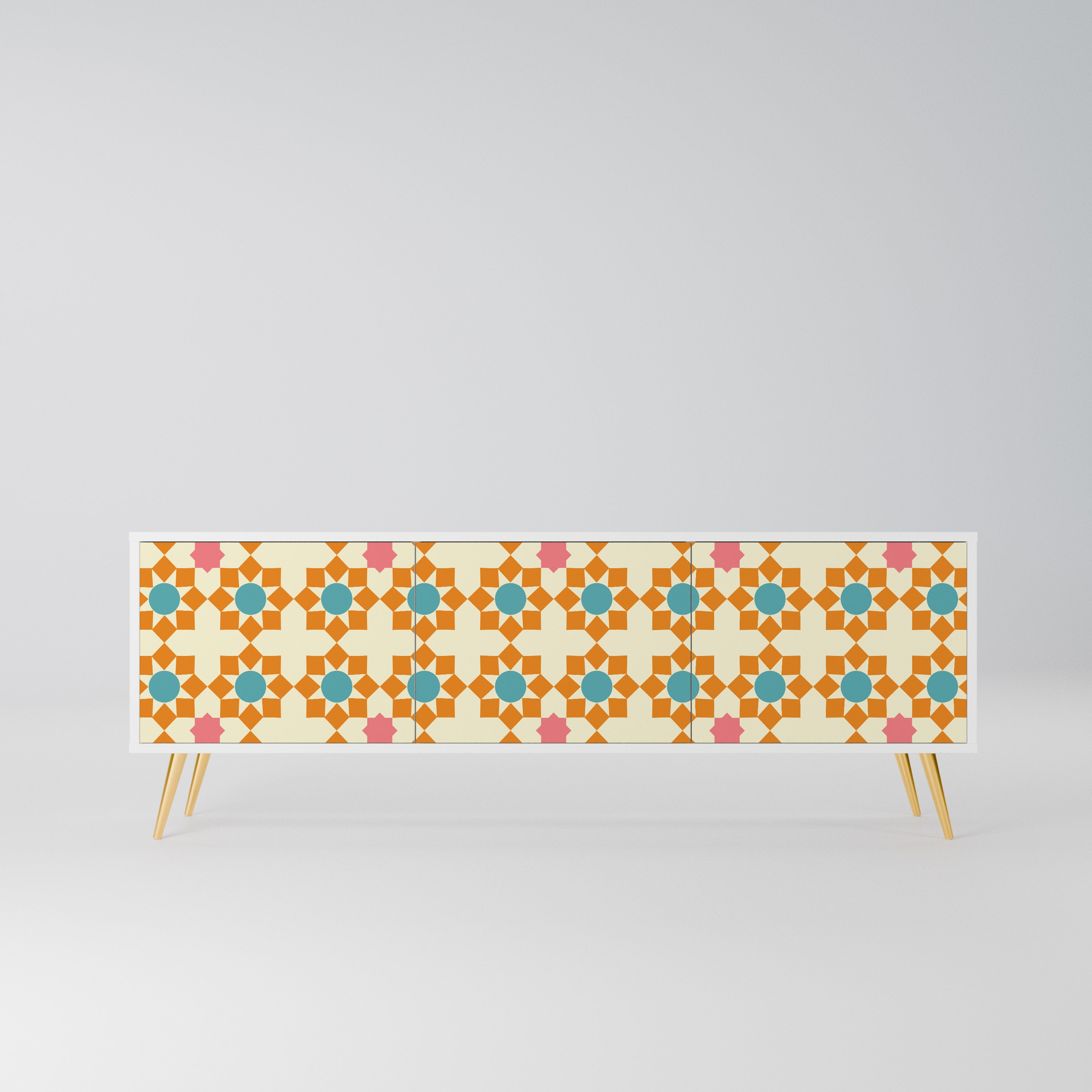 FLORAL DECOR Szafka RTV 3-drzwiowa korpus Biały