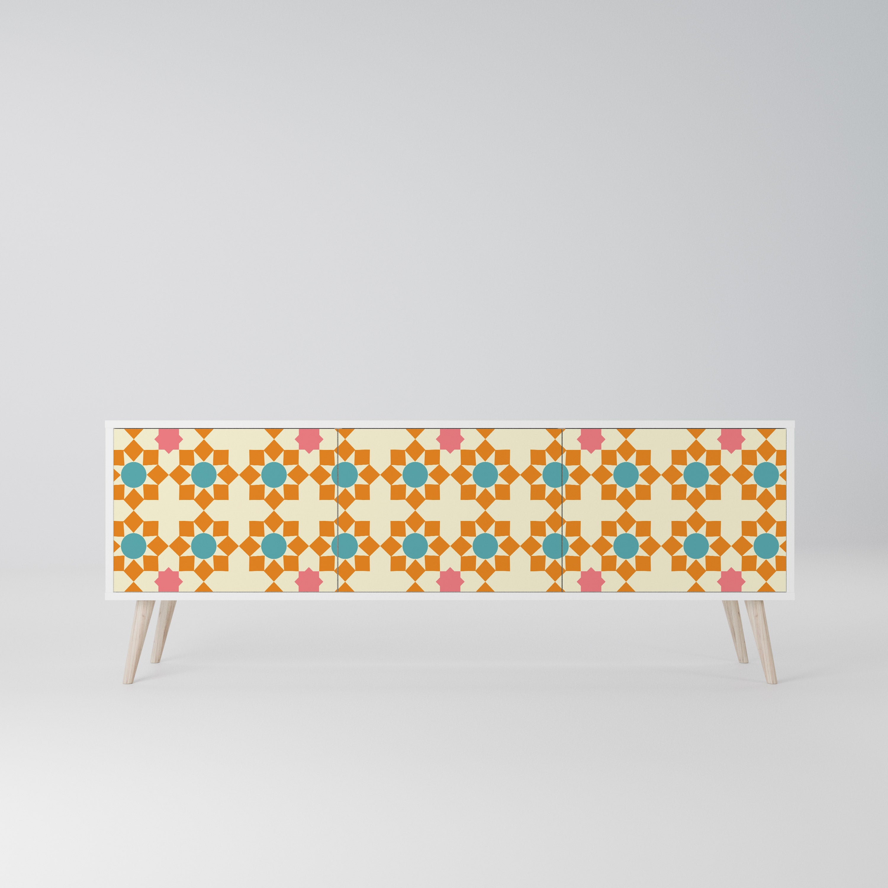 FLORAL DECOR Szafka RTV 3-drzwiowa korpus Biały