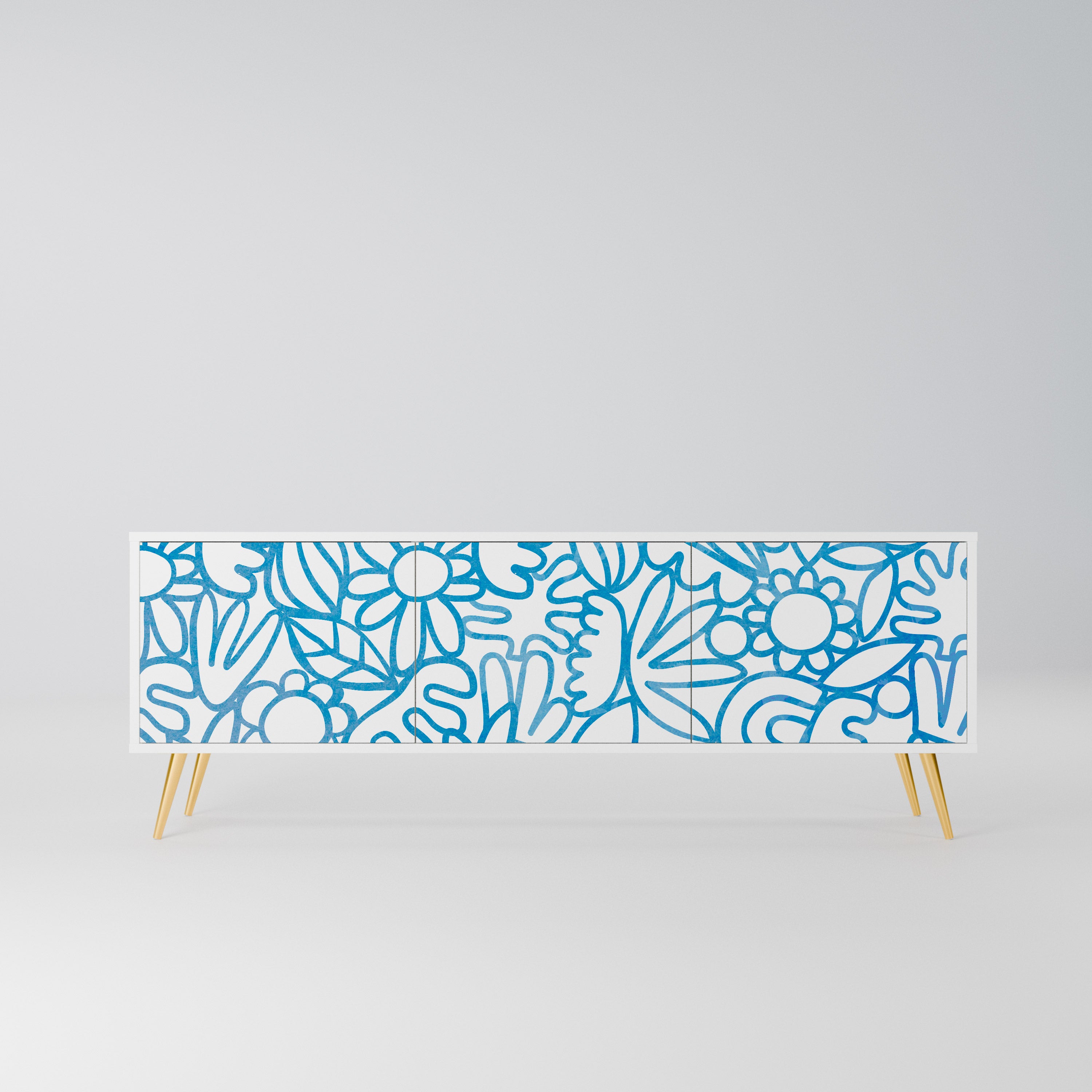 BLOOMY MORNING Szafka RTV 3-drzwiowa korpus Biały