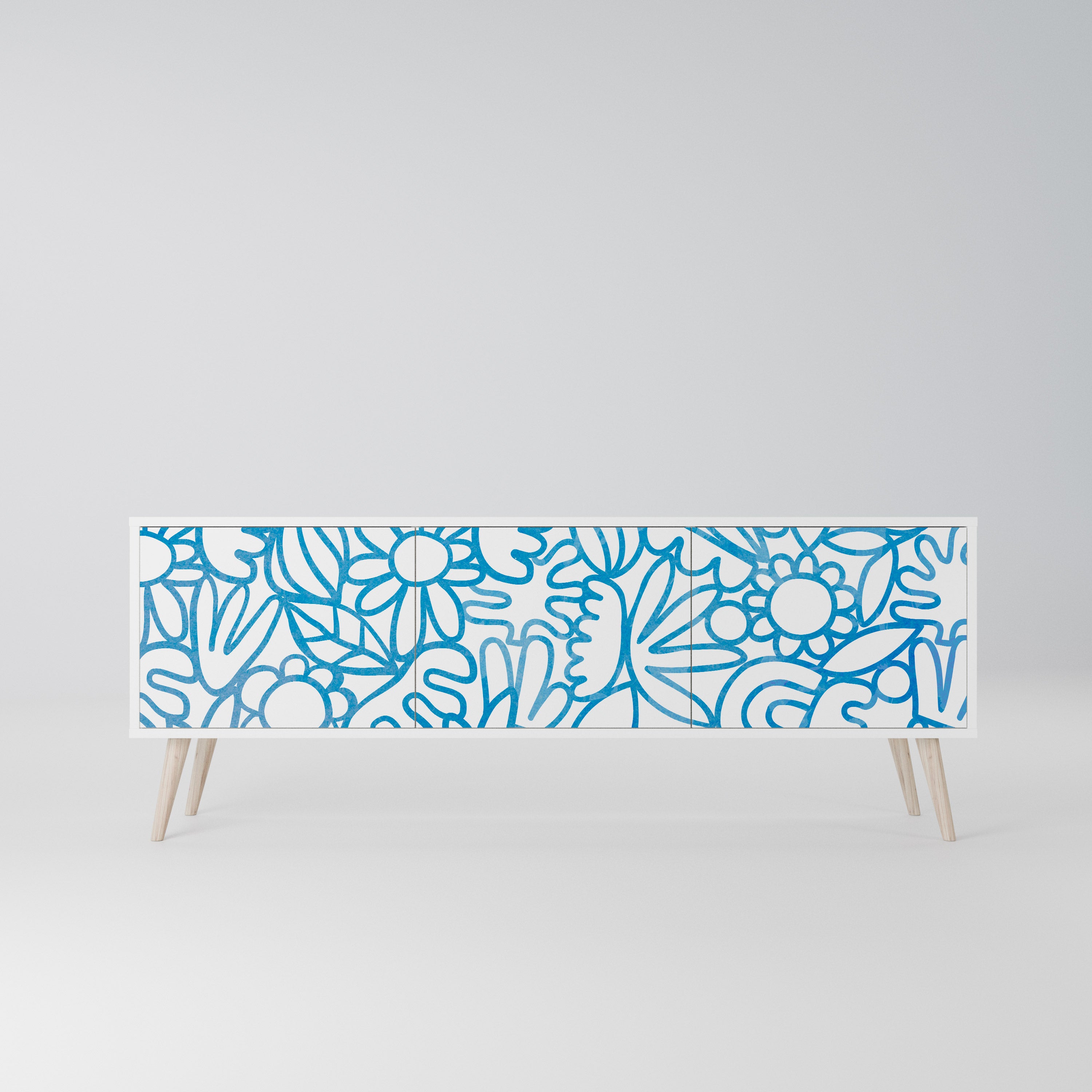 BLOOMY MORNING Szafka RTV 3-drzwiowa korpus Biały