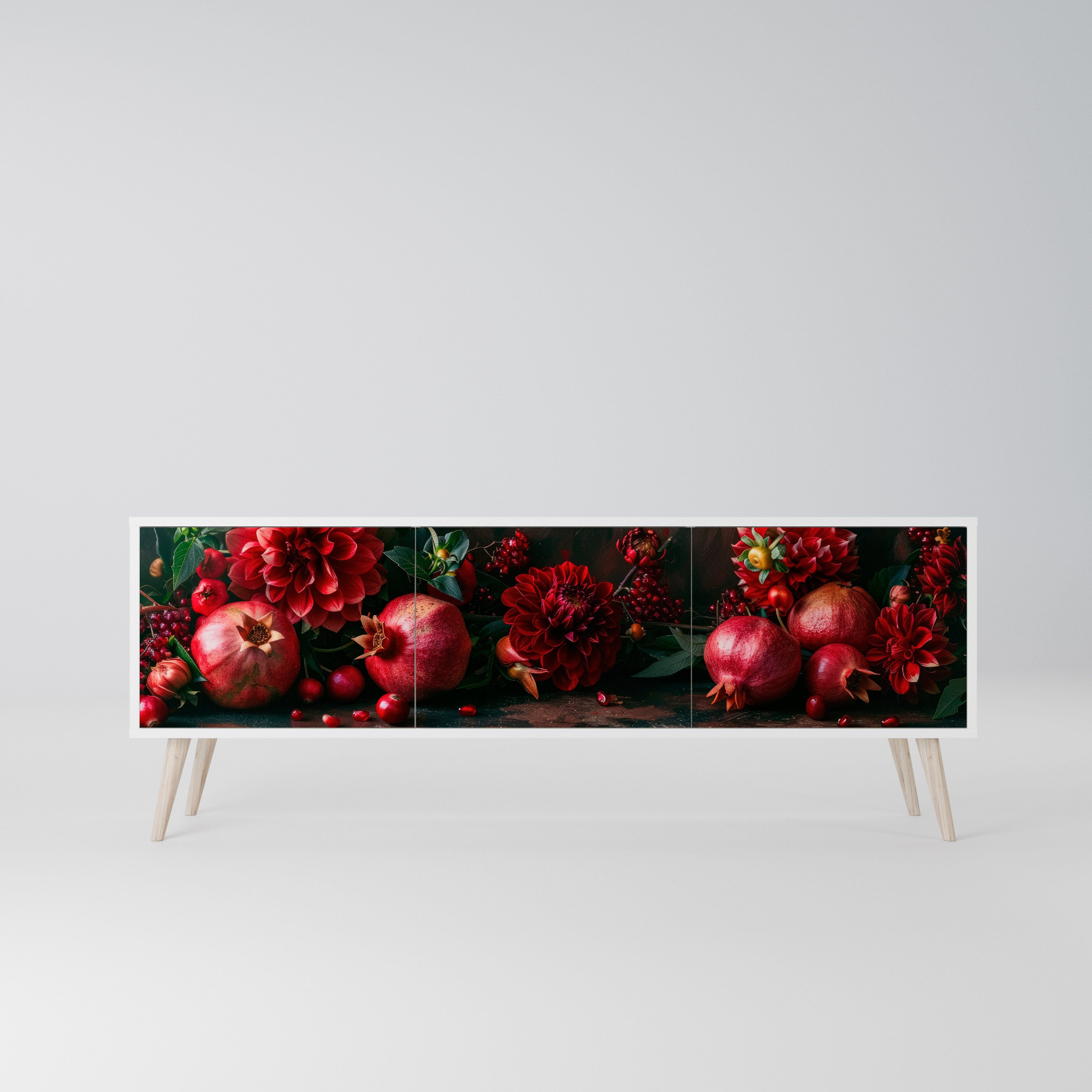 DAHLIAS AND POMEGRANATES Szafka RTV 3-drzwiowa korpus Biały