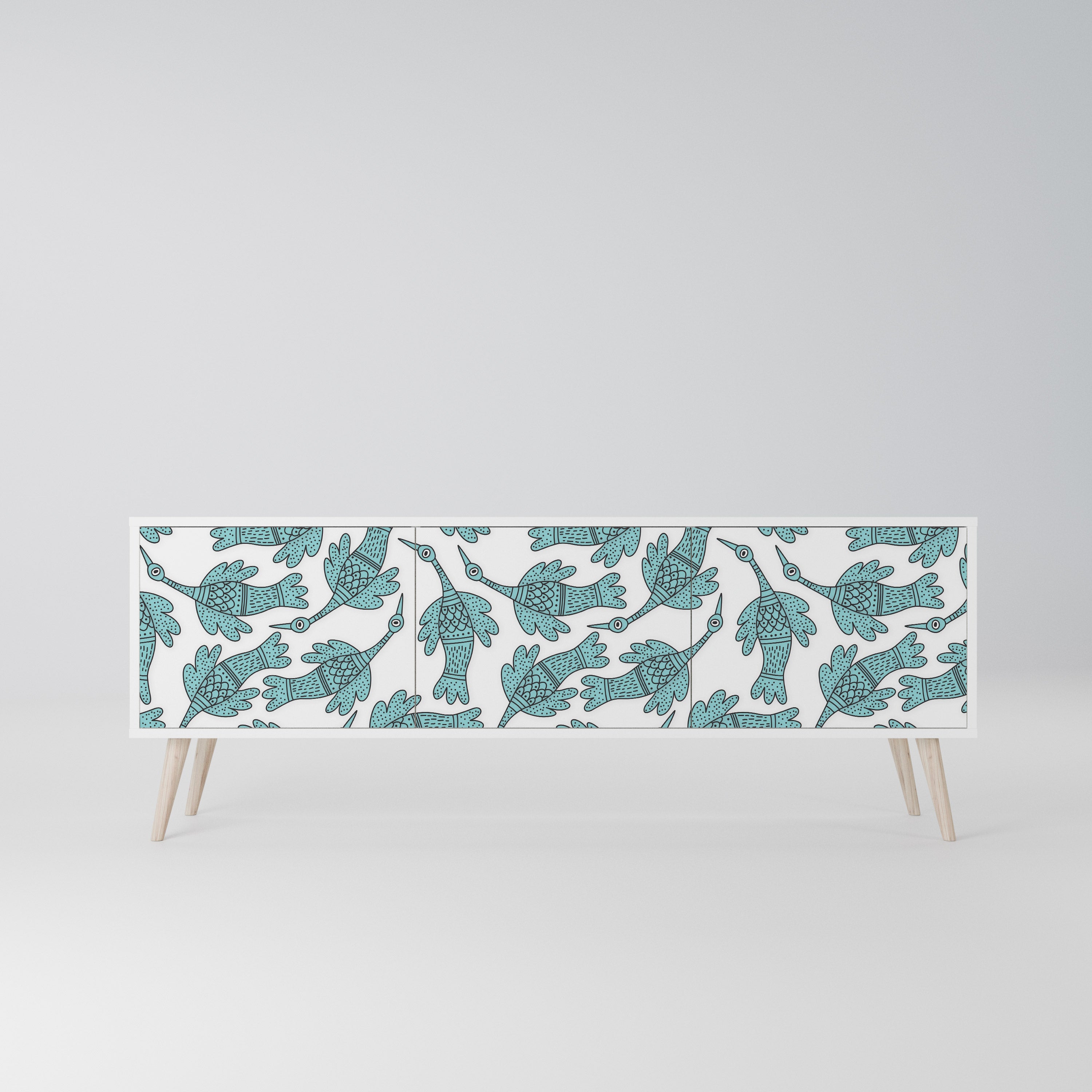 WATERSPOUT SONGIBIRD Szafka RTV 3-drzwiowa korpus Biały