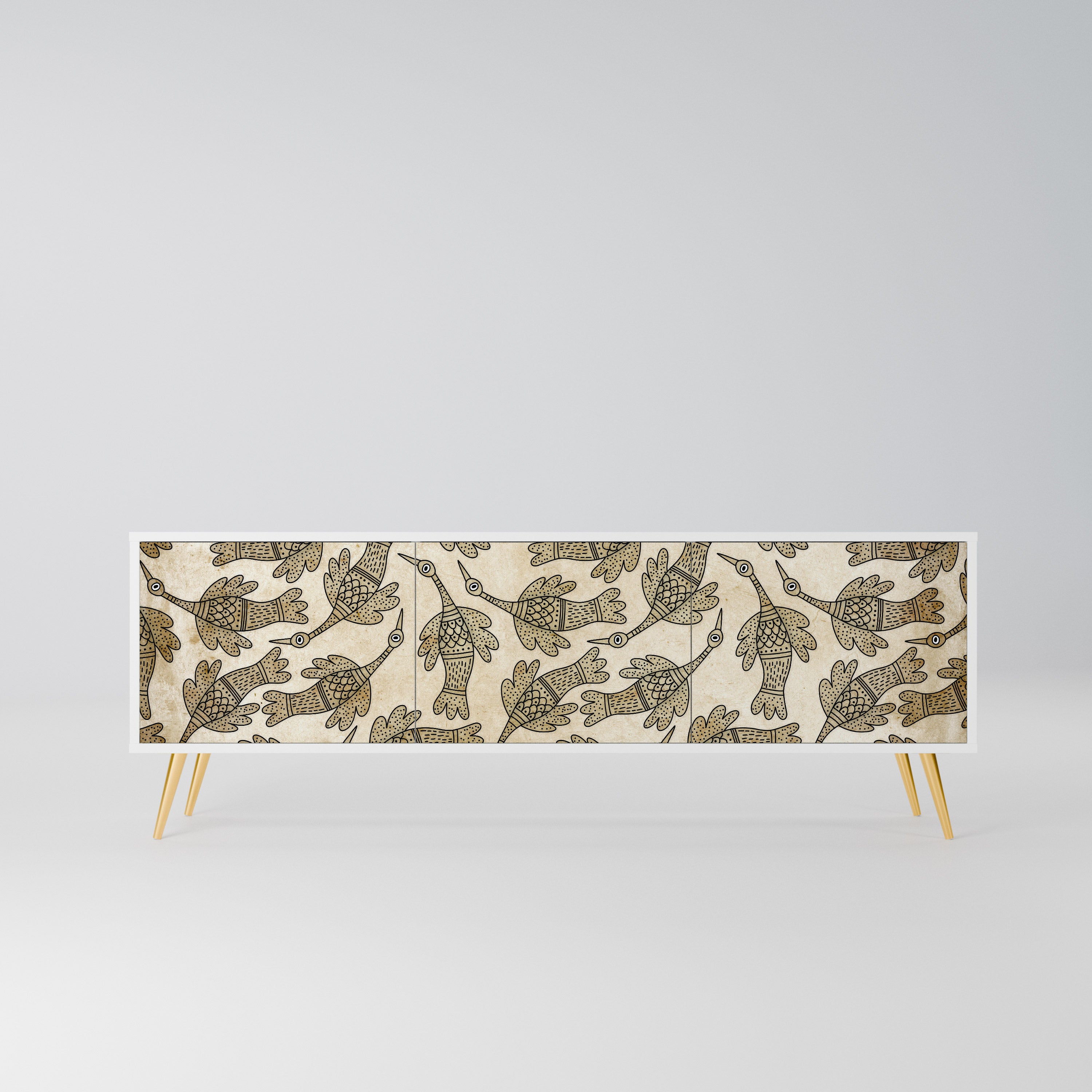 ALMONDINE SONGBIRD Szafka RTV 3-drzwiowa korpus Biały