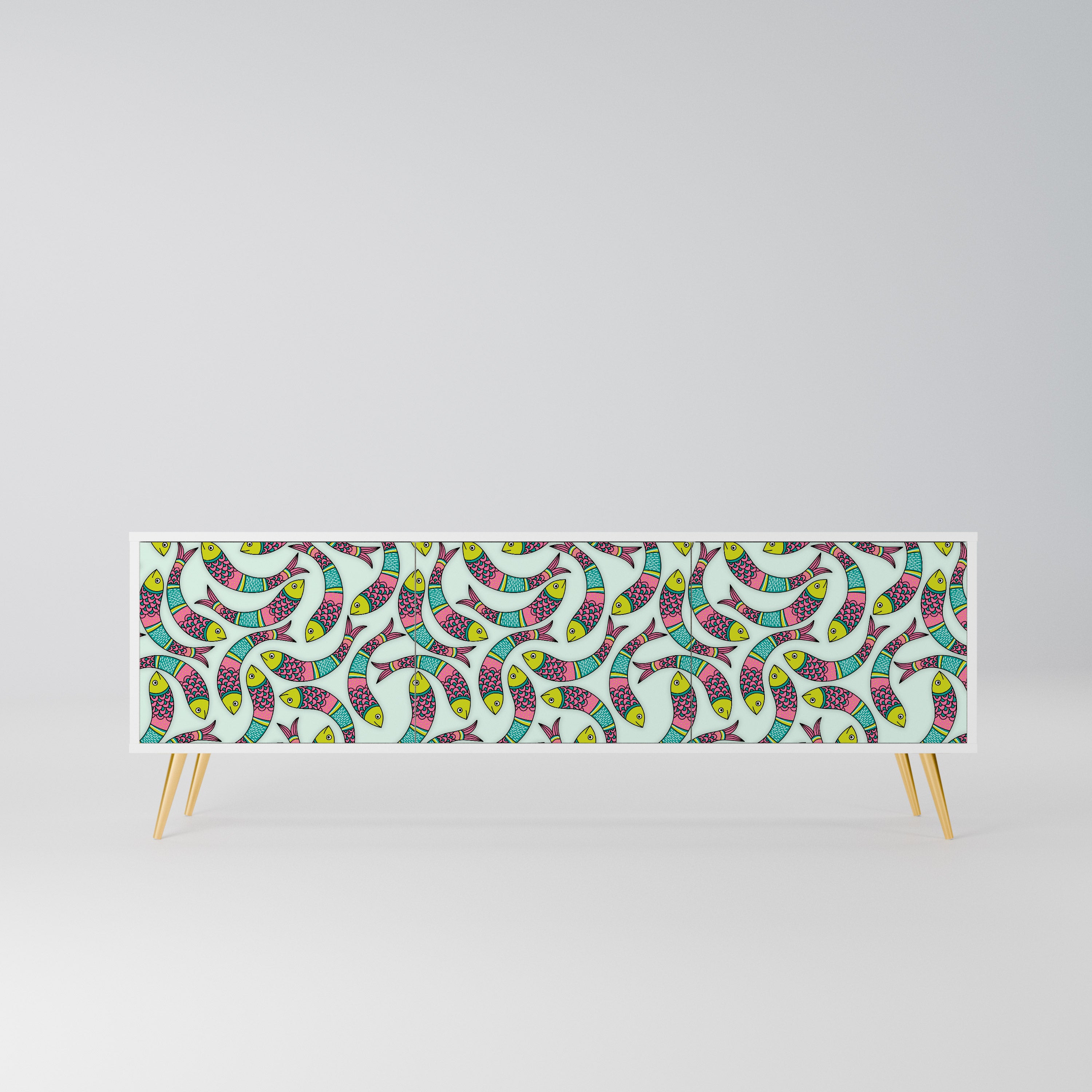 INDIAN FISH Szafka RTV 3-drzwiowa korpus Biały