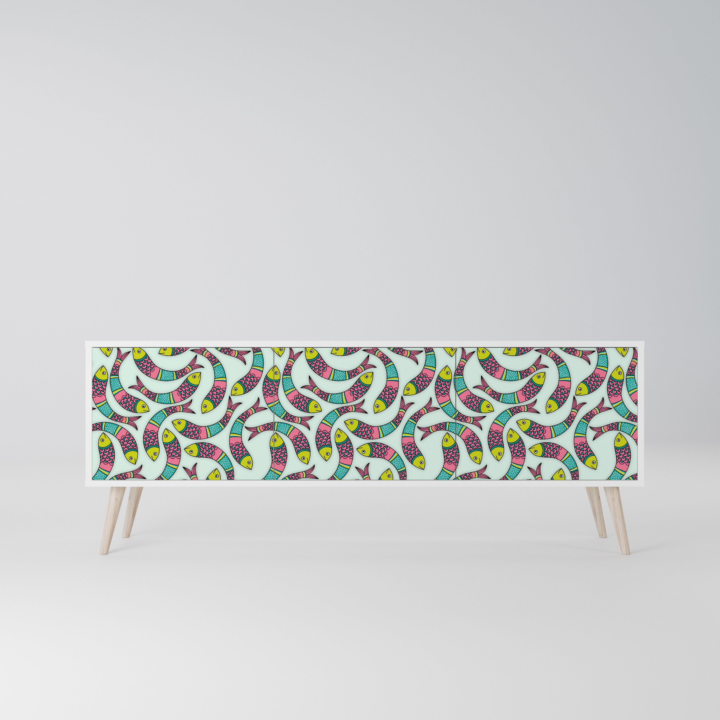 INDIAN FISH Szafka RTV 3-drzwiowa korpus Biały