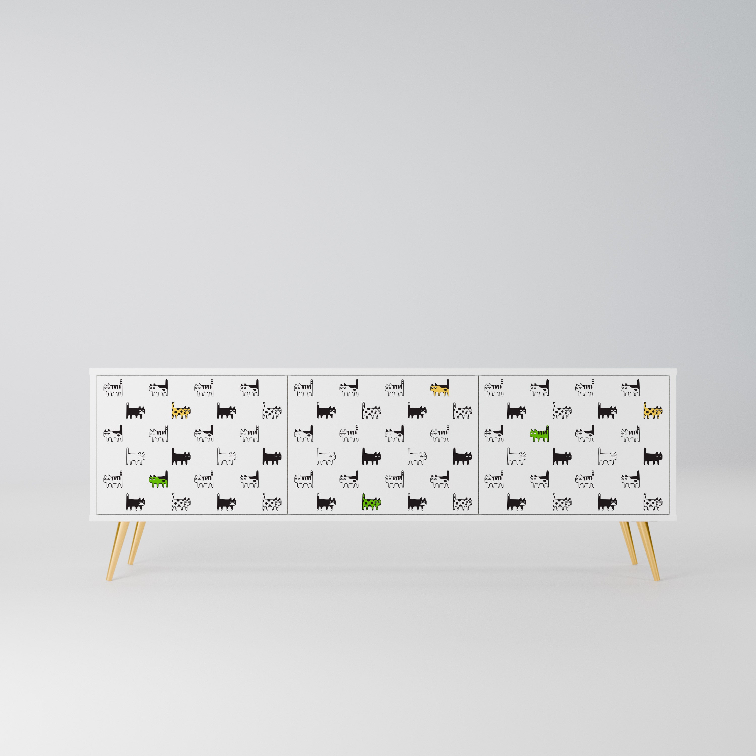 CATS COMPILATION Szafka RTV 3-drzwiowa korpus Biały