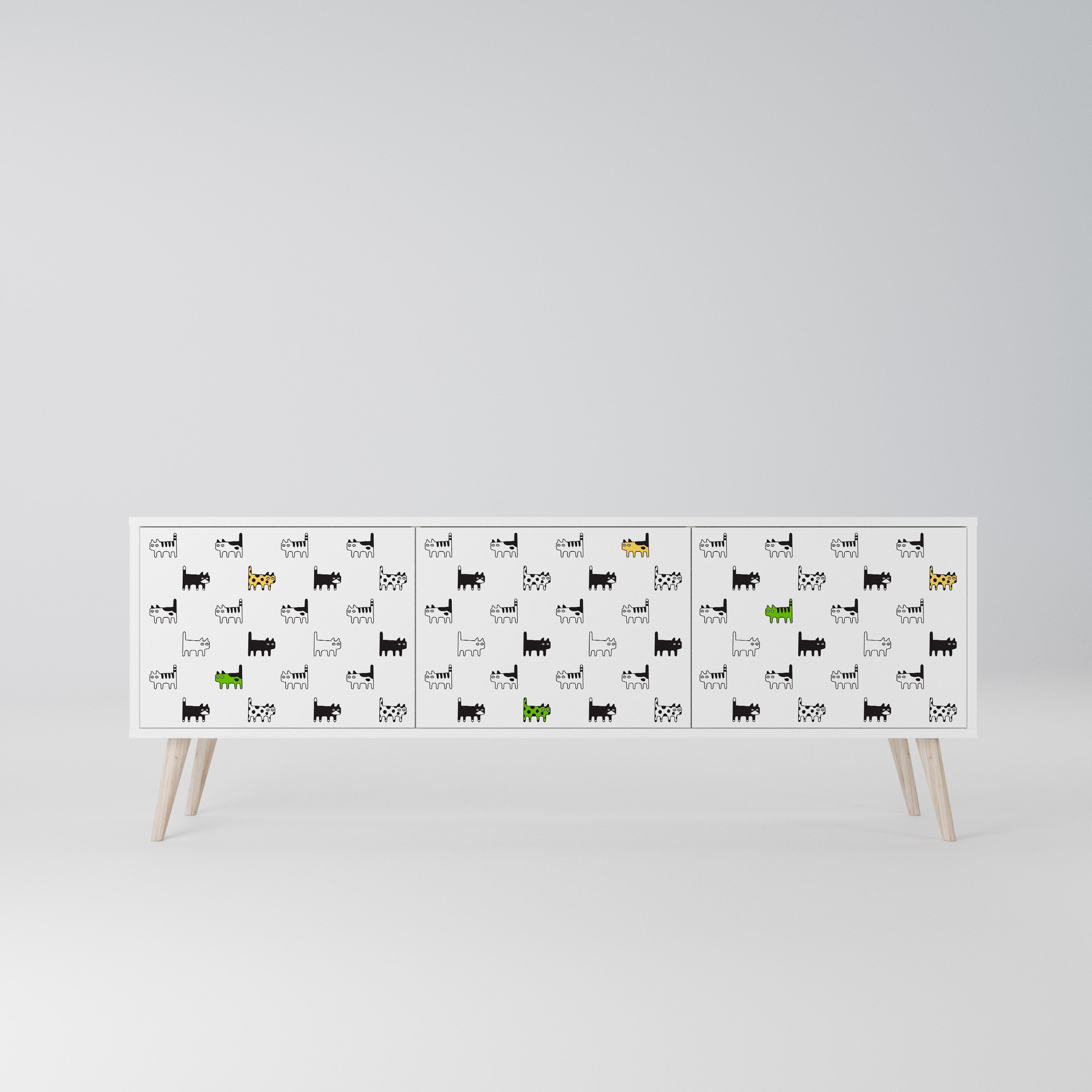 CATS COMPILATION Szafka RTV 3-drzwiowa korpus Biały