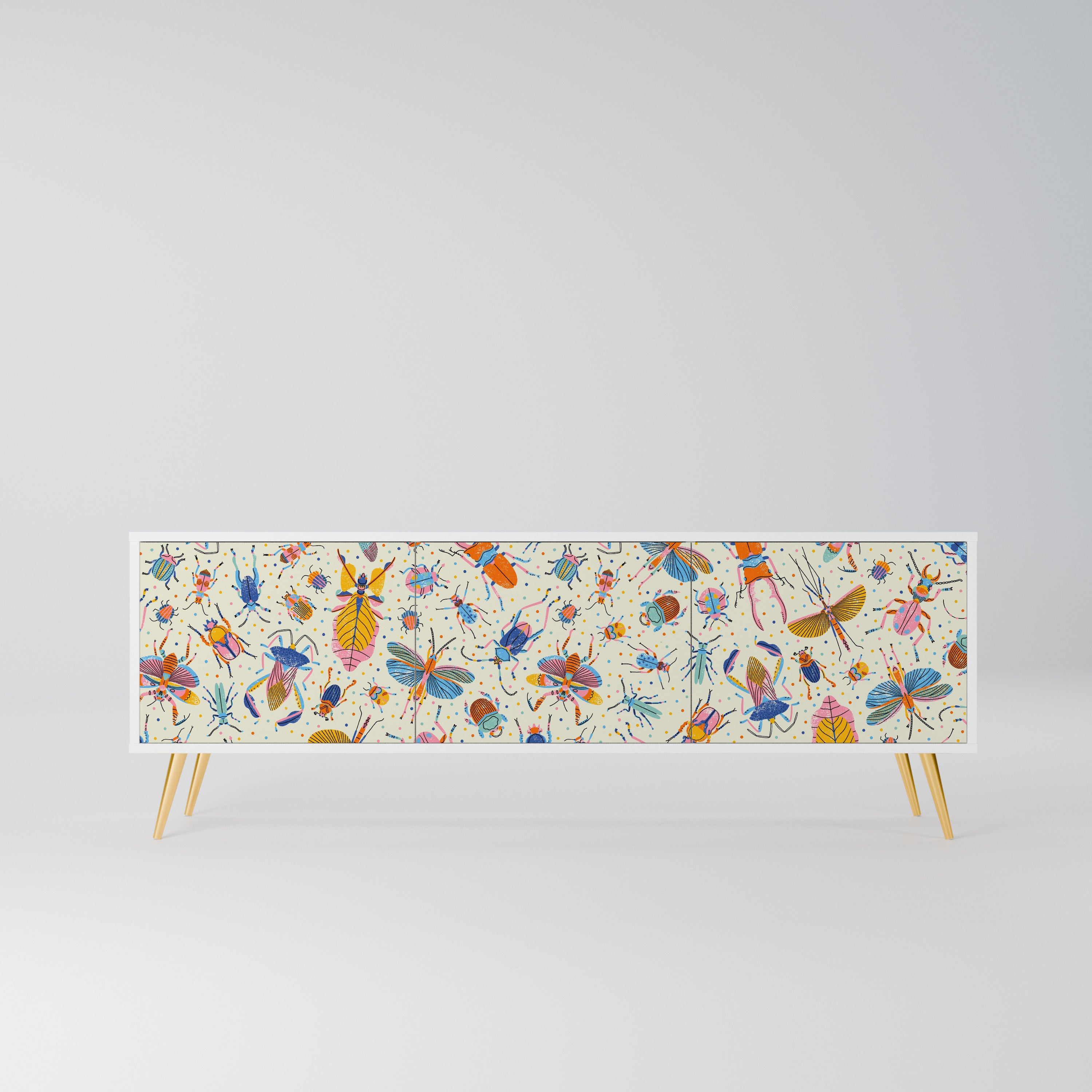 COLORFUL INSECTS Szafka RTV 3-drzwiowa korpus Biały