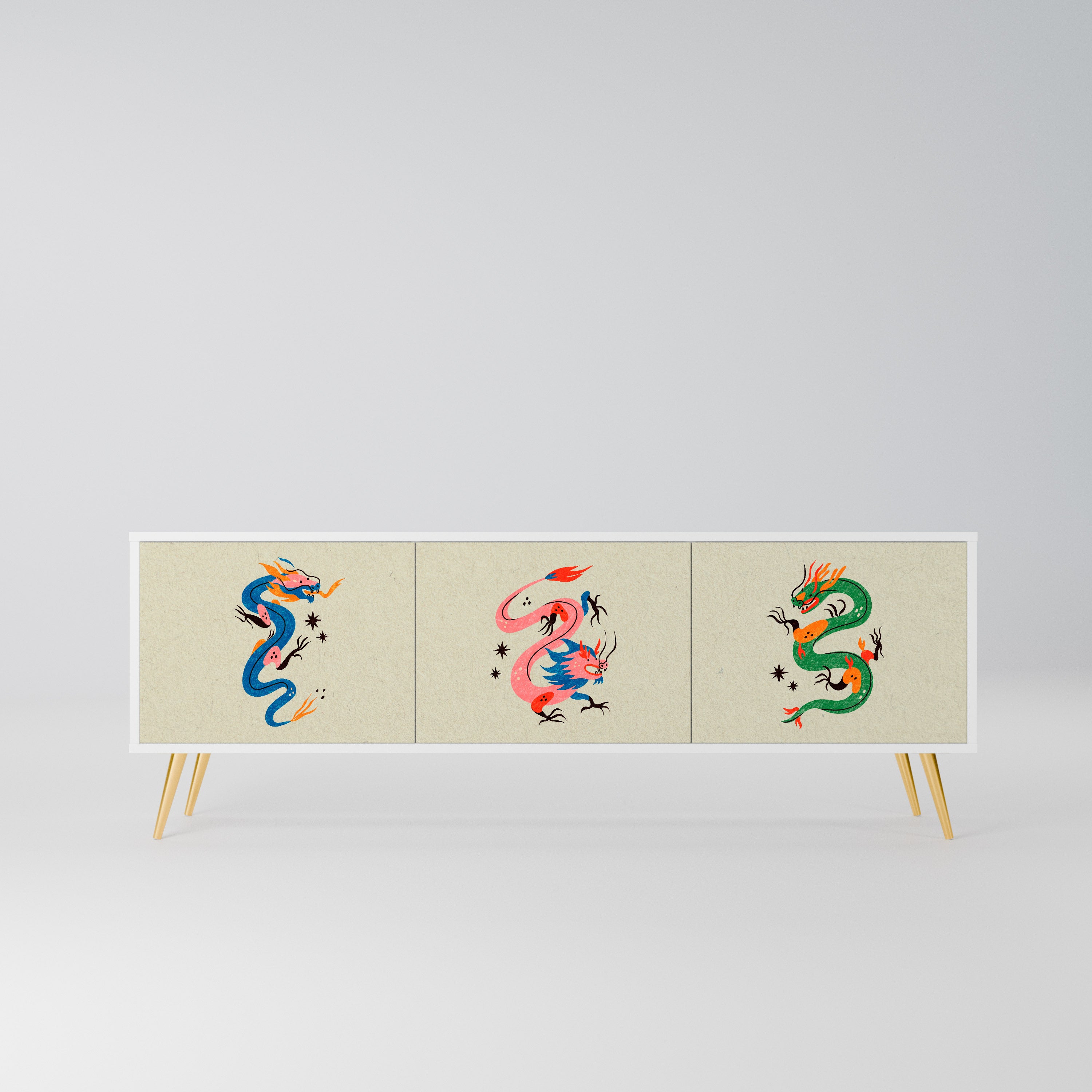 MYTHOLOGICAL CREATURES Szafka RTV 3-drzwiowa korpus Biały