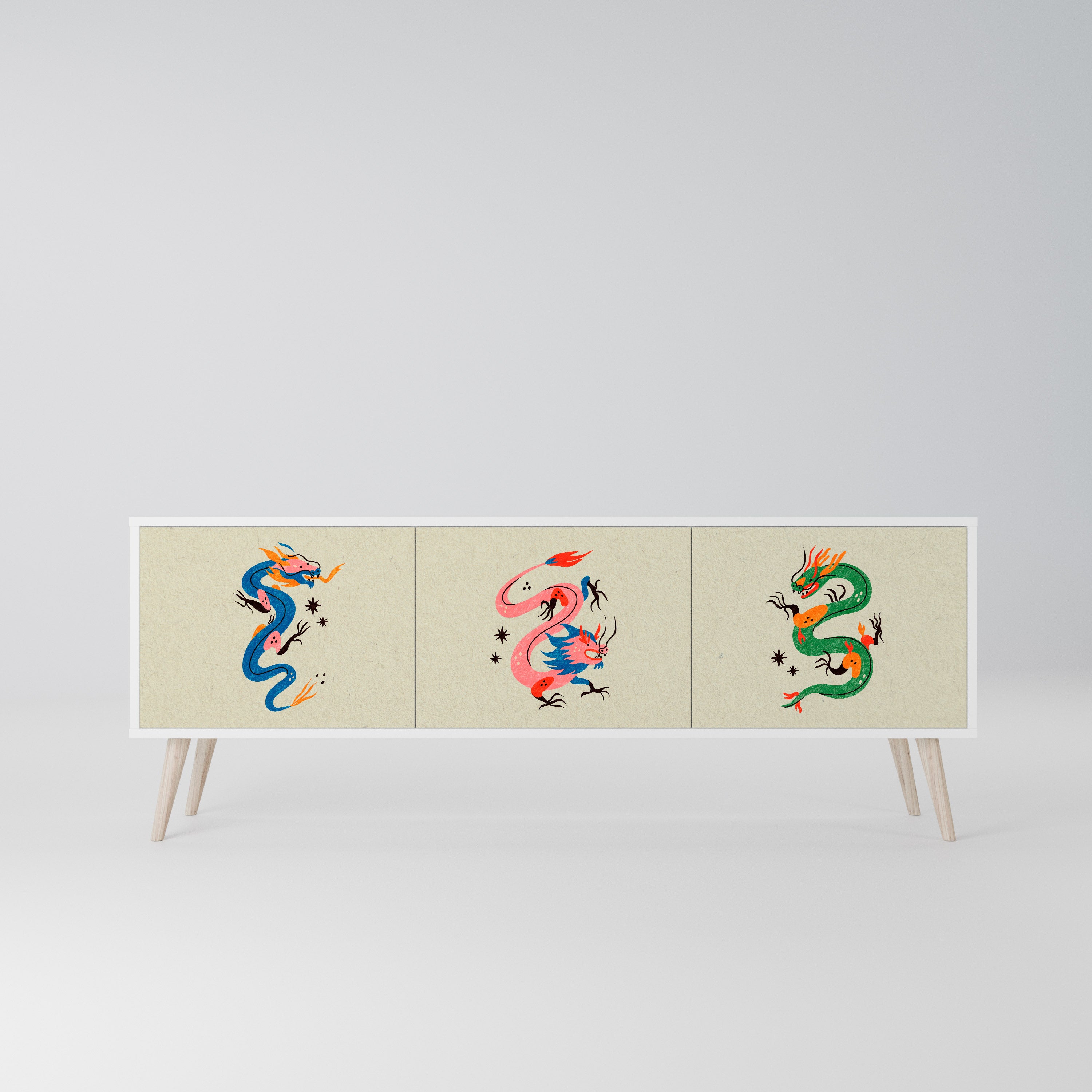 MYTHOLOGICAL CREATURES Szafka RTV 3-drzwiowa korpus Biały